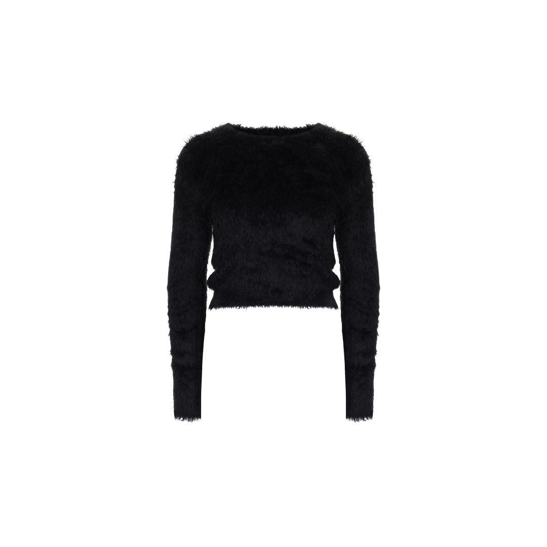 Balenciaga o1s1wg110126 Shrunk Sweater in Black Size US XS / EU 42 / 0 - 1 Thumbnail
