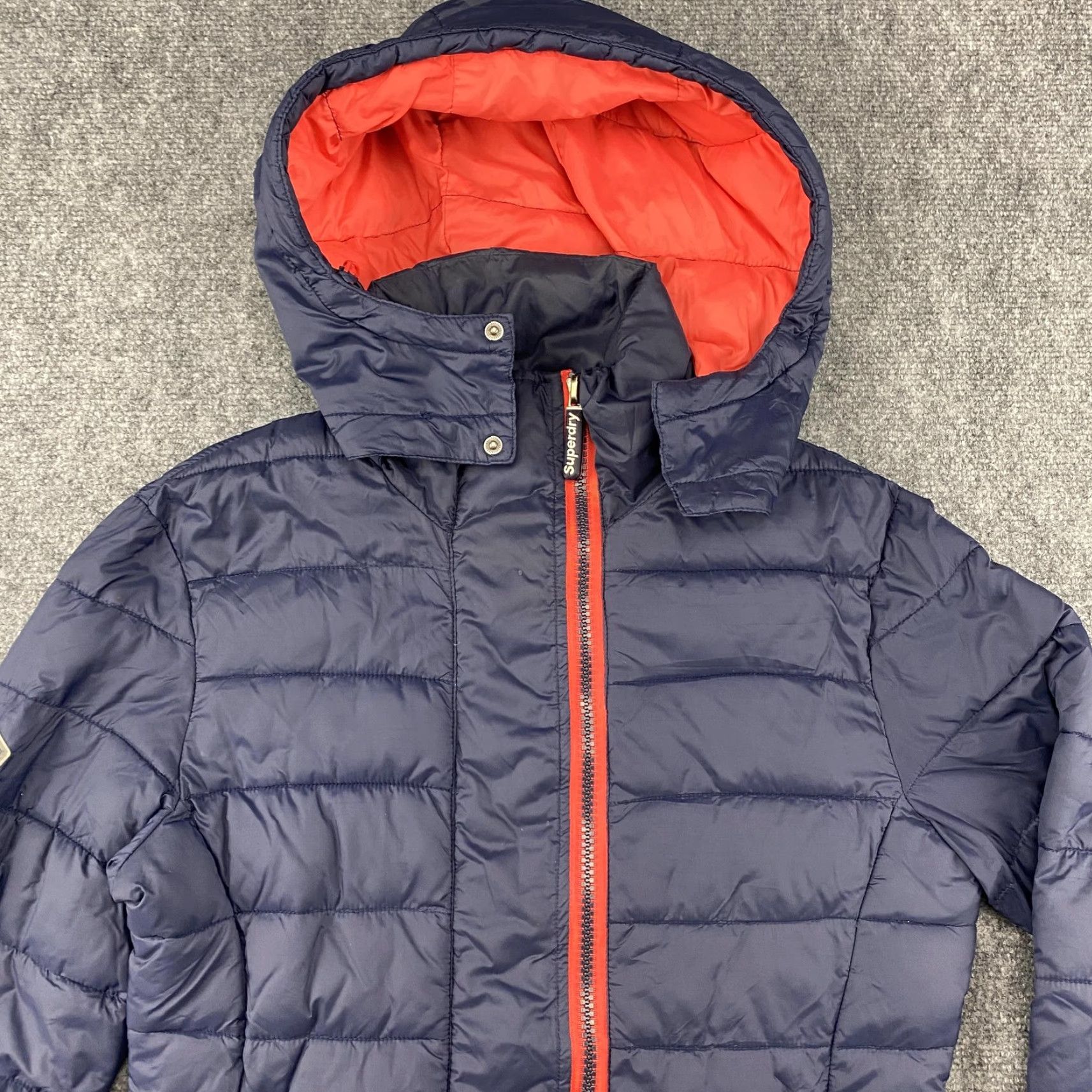 Superdry Superdry Jacket Mens Small Blue Fuji Double Zip Hooded Puffer Quilted Insulated Full Zip Size US S / EU 44-46 / 1 - 3 Thumbnail