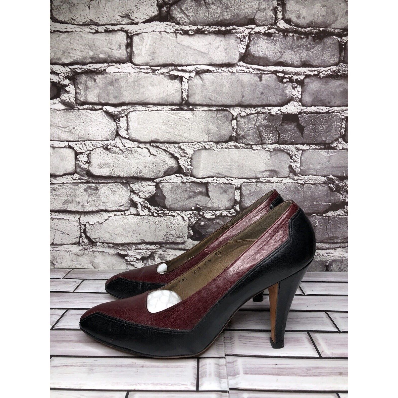 Other Bill Valentine VTG Burgundy Leather Slip On Classic Heels Wo Size US 7 / IT 37 - 14 Thumbnail