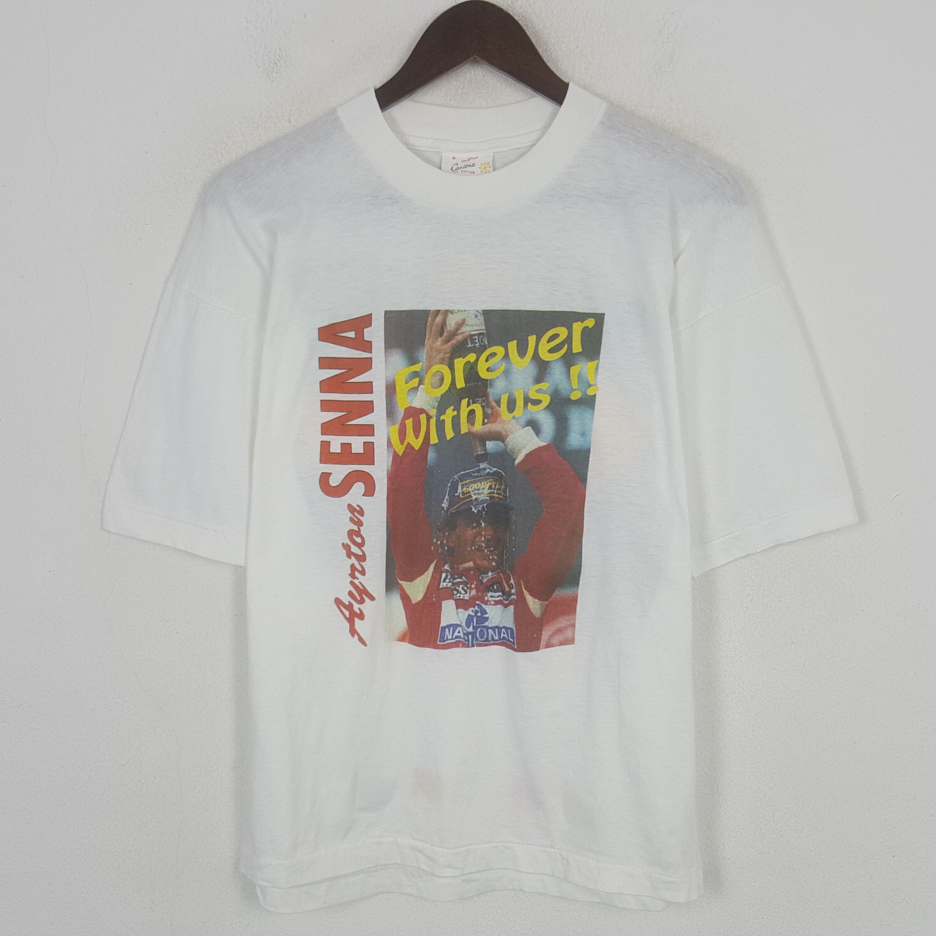 Vintage Vintage Senna Ayrton Forever with Us Tshirt Size US M / EU 48-50 / 2 - 1 Thumbnail