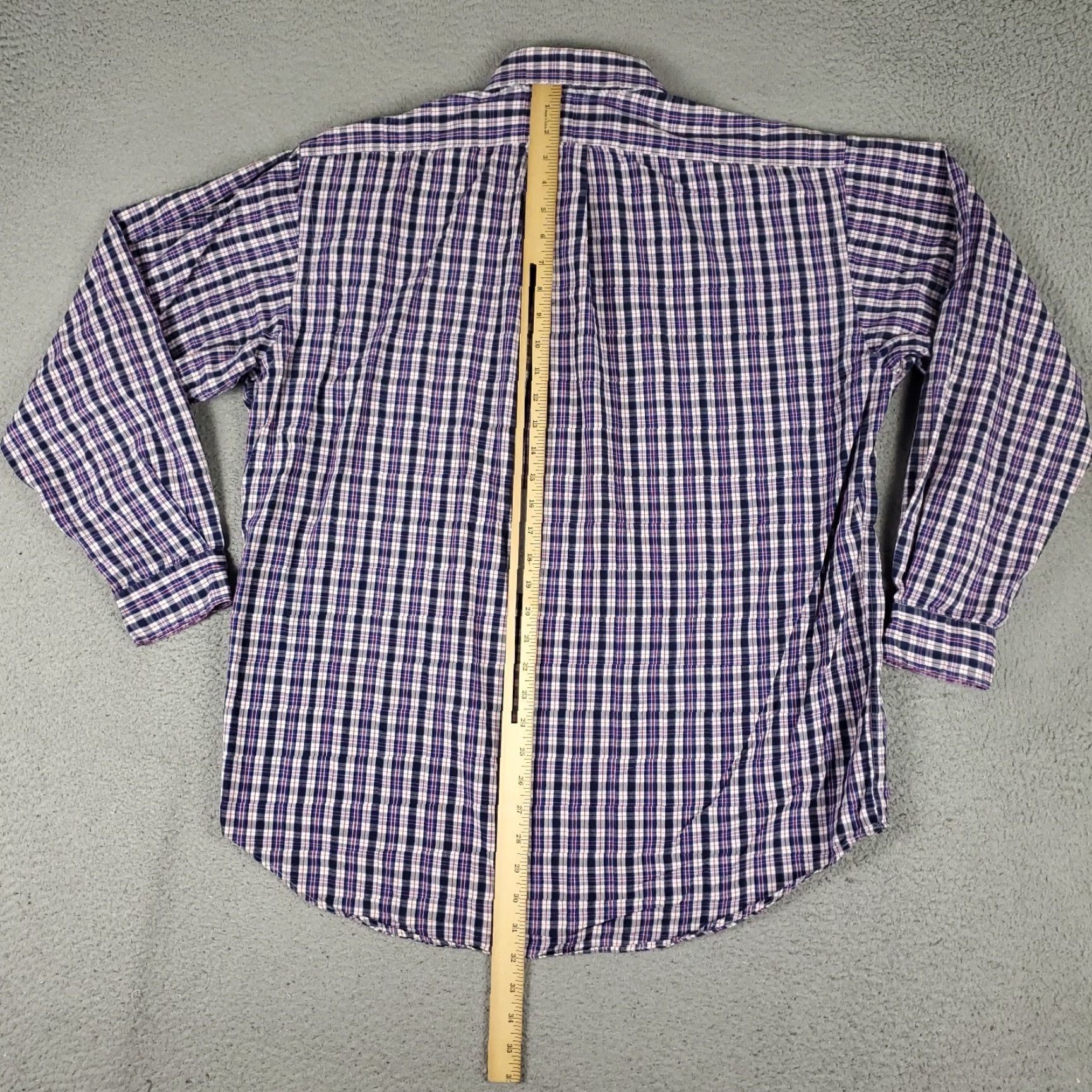 Ralph Lauren VINTAGE Ralph Lauren Shirt Mens Large Long Sleeve Collared Button-Up Cotton Plaid Purple Blue Classic Size US L / EU 52-54 / 3 - 4 Thumbnail