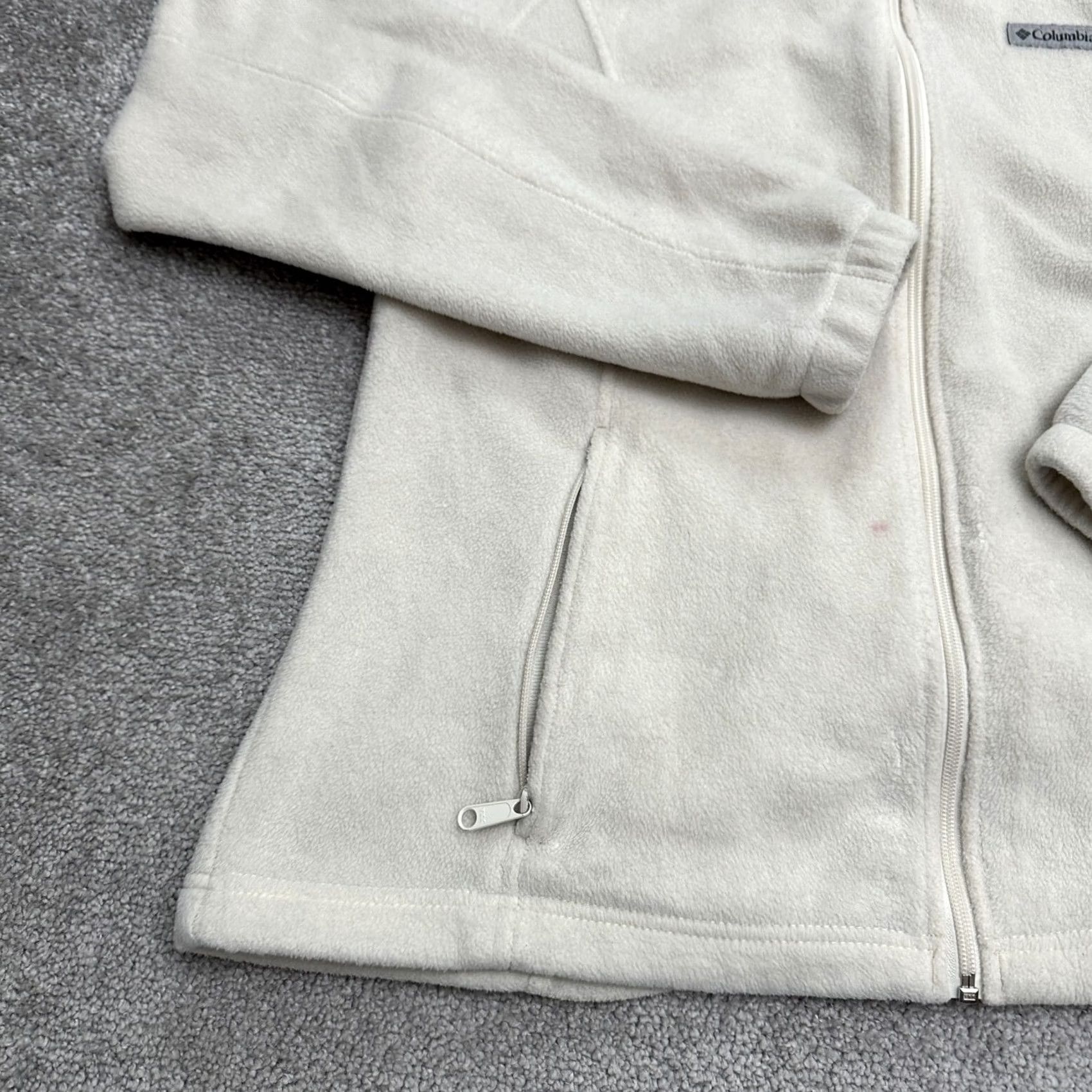 Vintage Columbia Benton Springs Jacket Womens XL Cream Full Zip Fleece Outdoor Mid-Length Long Sleeve Pockets Zipper Regular Ivory Size XL / US 12-14 / IT 48-50 - 4 Thumbnail
