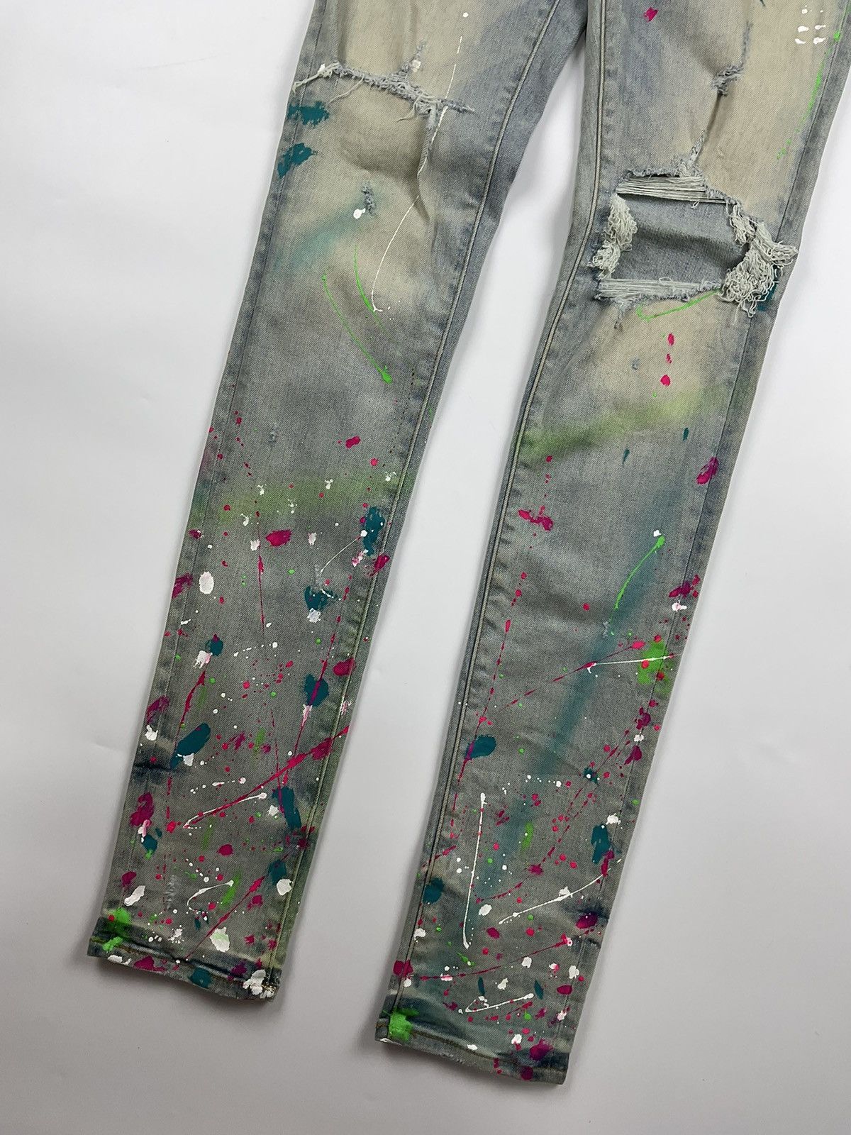 Amiri Amiri S/S'19 Distressed Paint Splatter Denim Pants Size US 28 / EU 44 - 6 Thumbnail