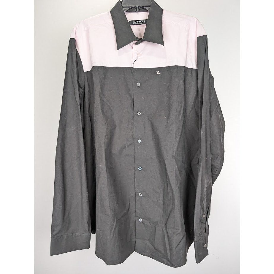 Raf Simons o1rshd1 Bicolor Americano Shirt Print On Shoulder Black/Pink Size US L / EU 52-54 / 3 - 2 Thumbnail