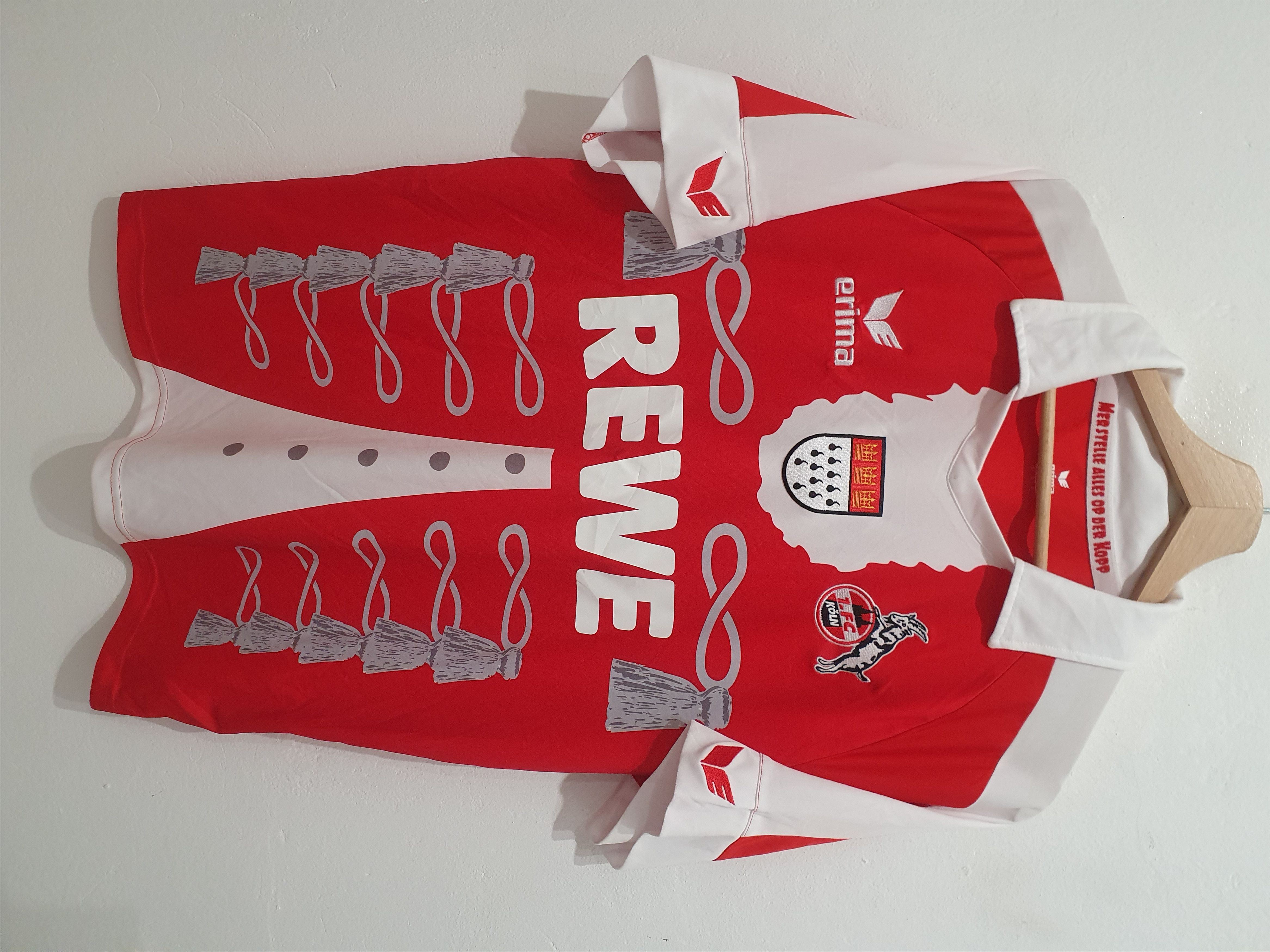 image of Jersey x Soccer Jersey Fc Koln 2015 2016 Erima Size M / L Shirt Carnival Kit in Red, Men's