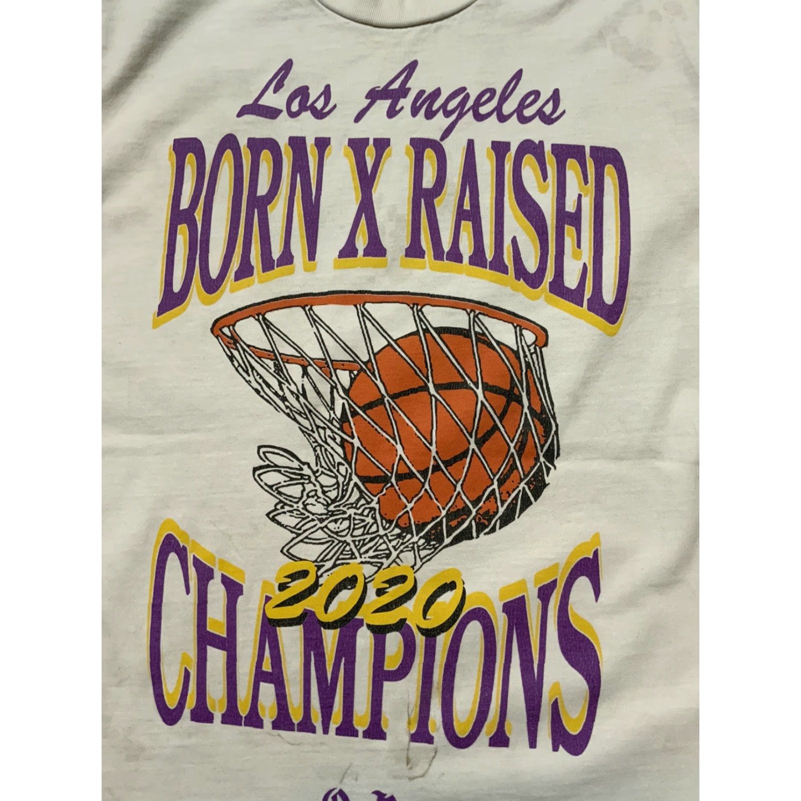 Born X Raised VINTAGE Born X Raised Los Angeles Lakers 2020 Champions Basketball Graphic T-Shirt Sz. S Mens White 90s Size US S / EU 44-46 / 1 - 5 Thumbnail