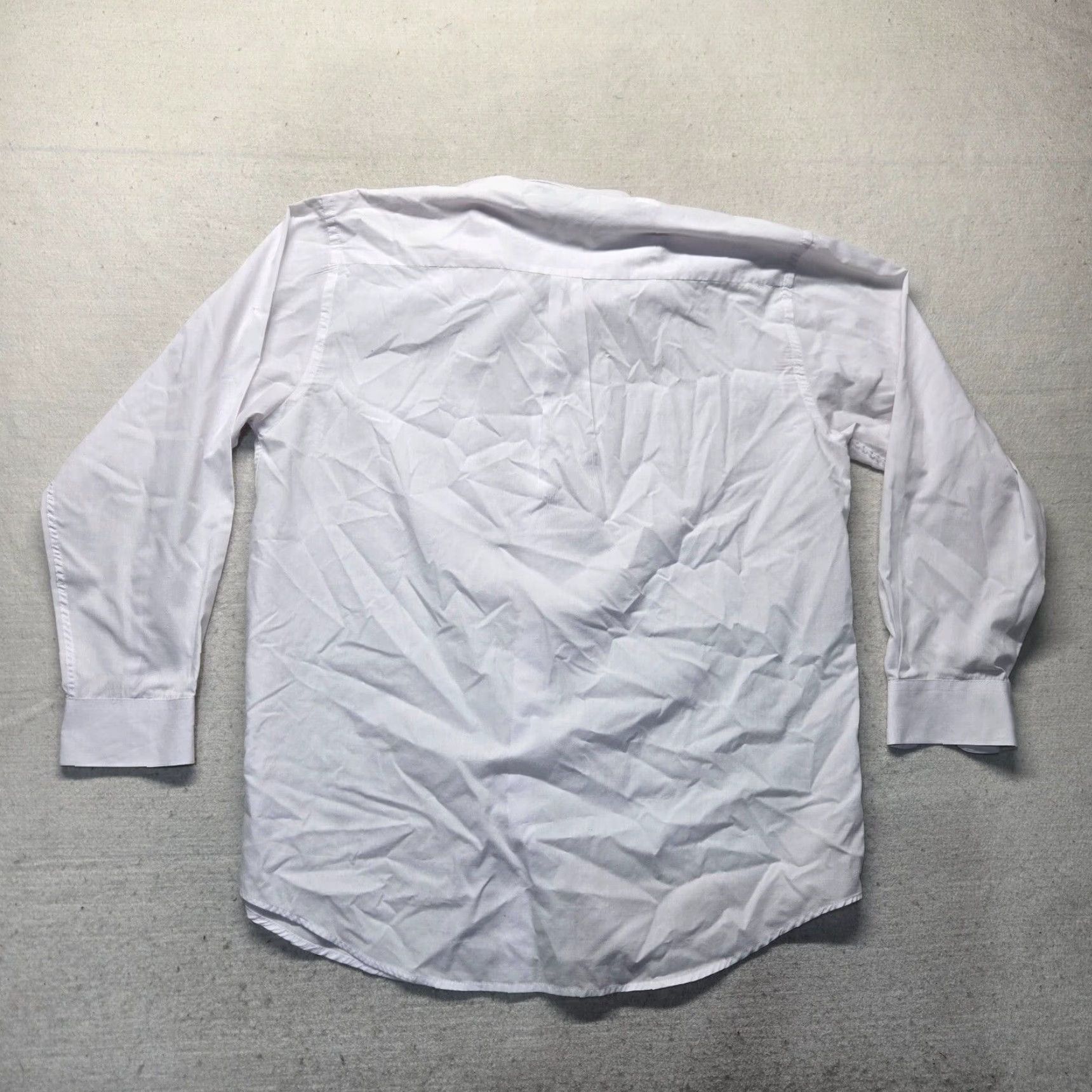 Vintage VINTAGE Daniel Ellissa Dress Shirt Button-Down Solid White 17.5" Neck 36-37" Sleeve Long Adult Mens Shirt Size 46R - 7 Thumbnail
