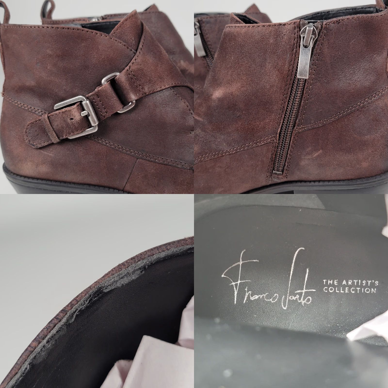 Franco Sarto Franco Sarto Royce Leather Ankle Boots Women's Dark Brown 9 M Size US 7 / IT 37 - 9 Thumbnail