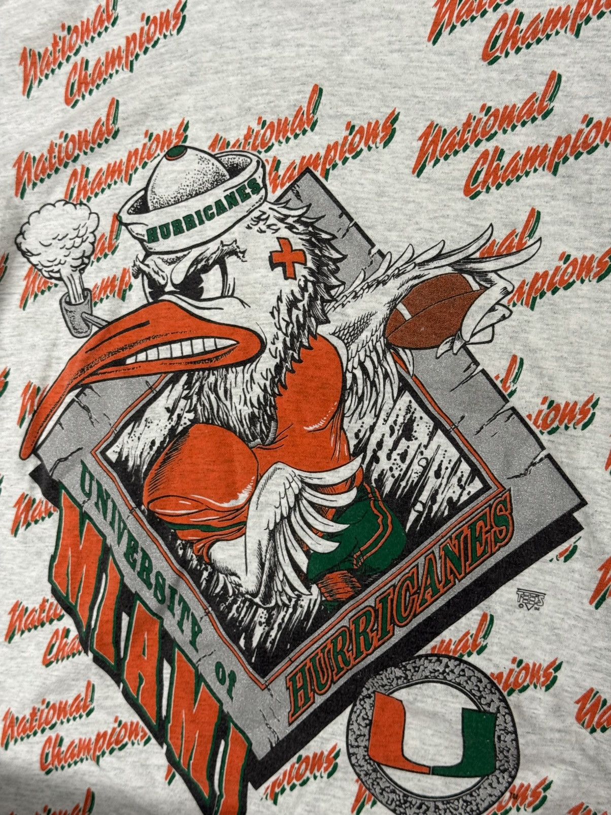 Vintage 90’s Vintage Miami Hurricane’s champion shirt orange/green Size US L / EU 52-54 / 3 - 4 Thumbnail