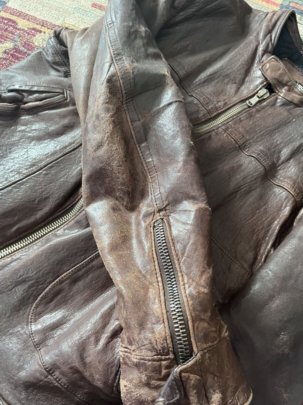 Dolce & Gabbana Dolce & Gabbana - Vintage Leather Jacket Brown Faded Size US M / EU 48-50 / 2 - 8 Thumbnail