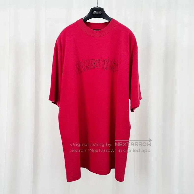 Balenciaga Balenciaga Flame Burst Letter Short Sleeve Size US M / EU 48-50 / 2 - 1 Thumbnail
