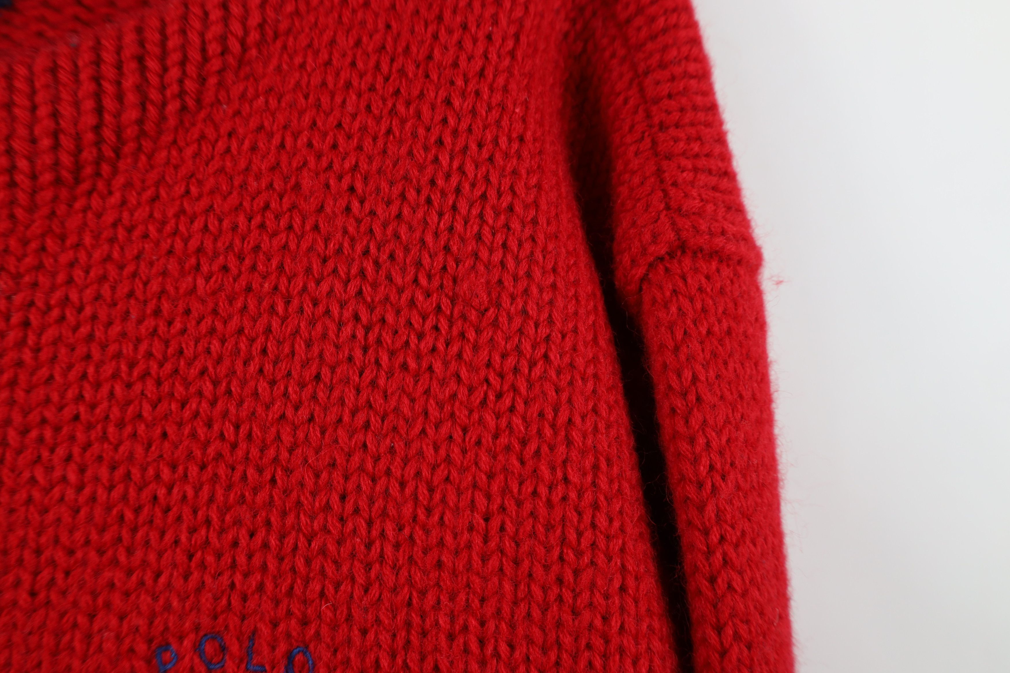 Ralph Lauren Vintage 70s 80s Ralph Lauren Heavyweight Wool Sweater Red Size L / US 10 / IT 46 - 5 Thumbnail