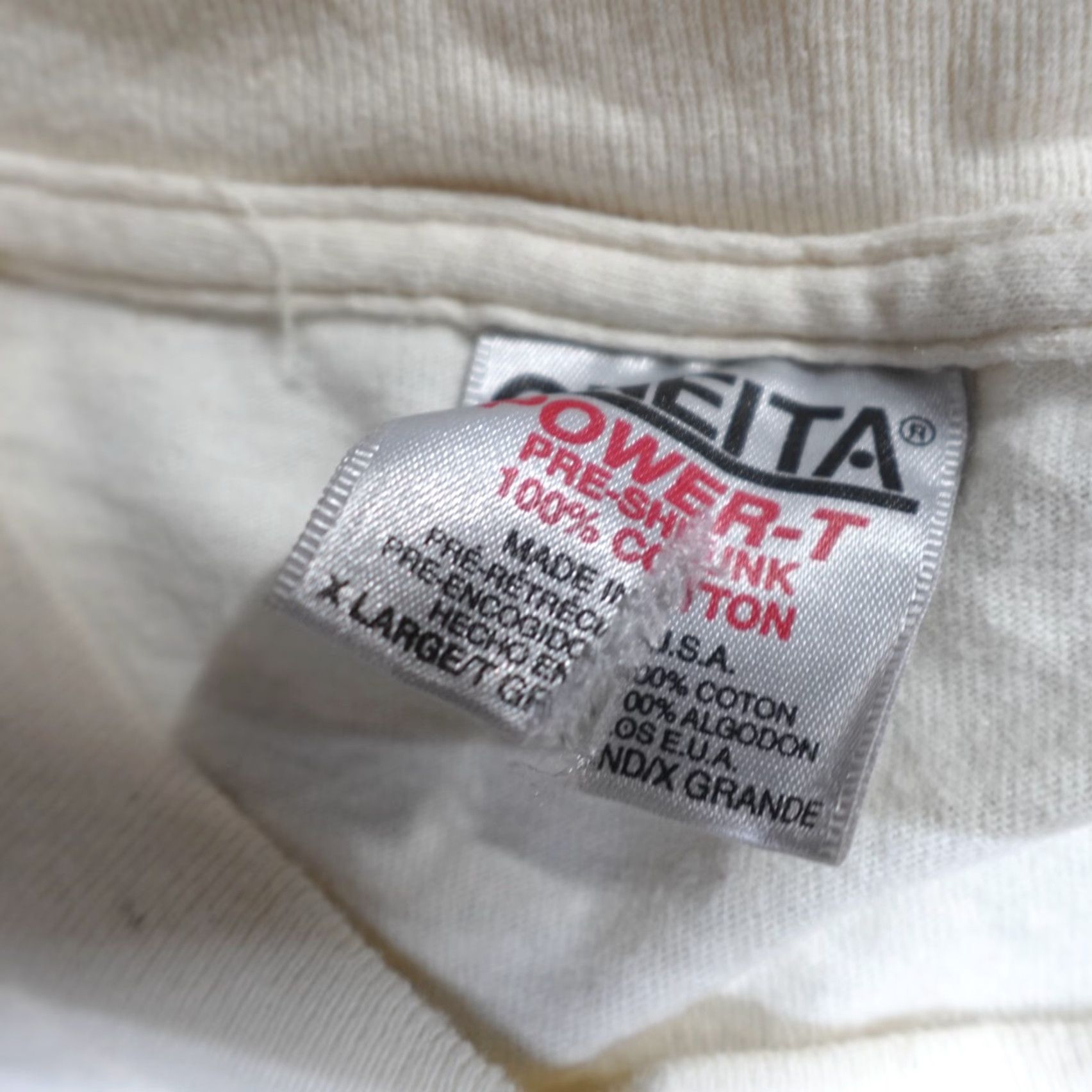 Vintage VINTAGE American Vintage Shirt XL Beige Long Sleeve Double Sided Single Stitch Men USA Crew Neck Cotton Knit T-Shirt Size US XL / EU 56 / 4 - 6 Thumbnail