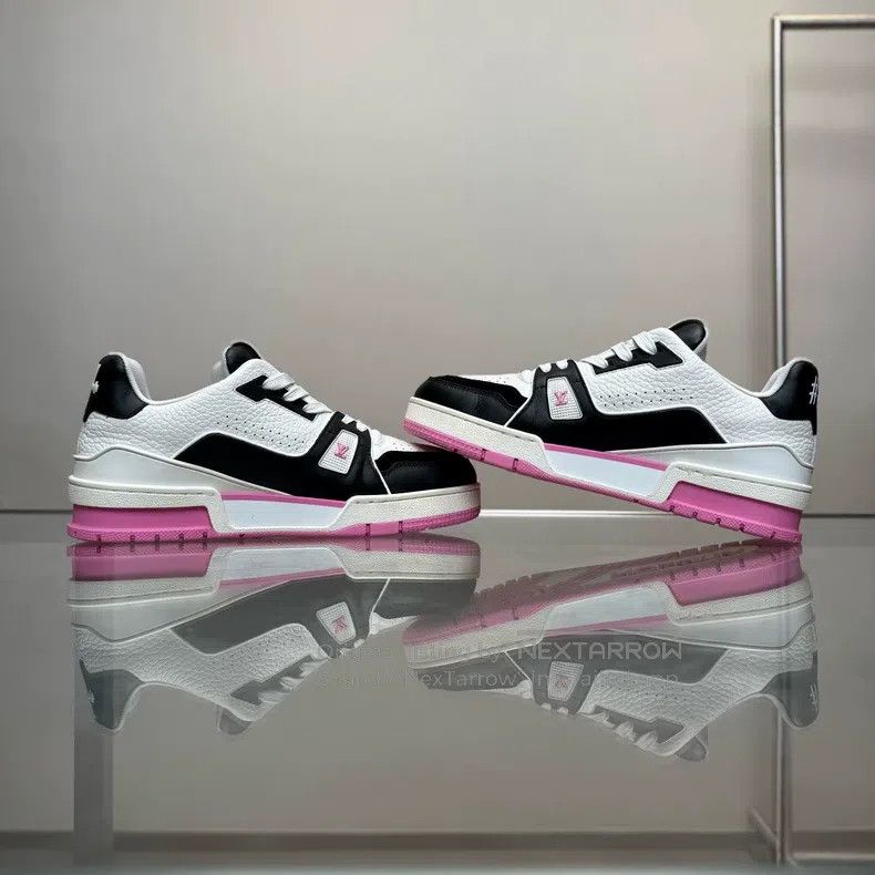 Louis Vuitton Louis Vuitton TRAINER New Black and White Pink shoes Size US 7 / IT 37 - 4 Thumbnail