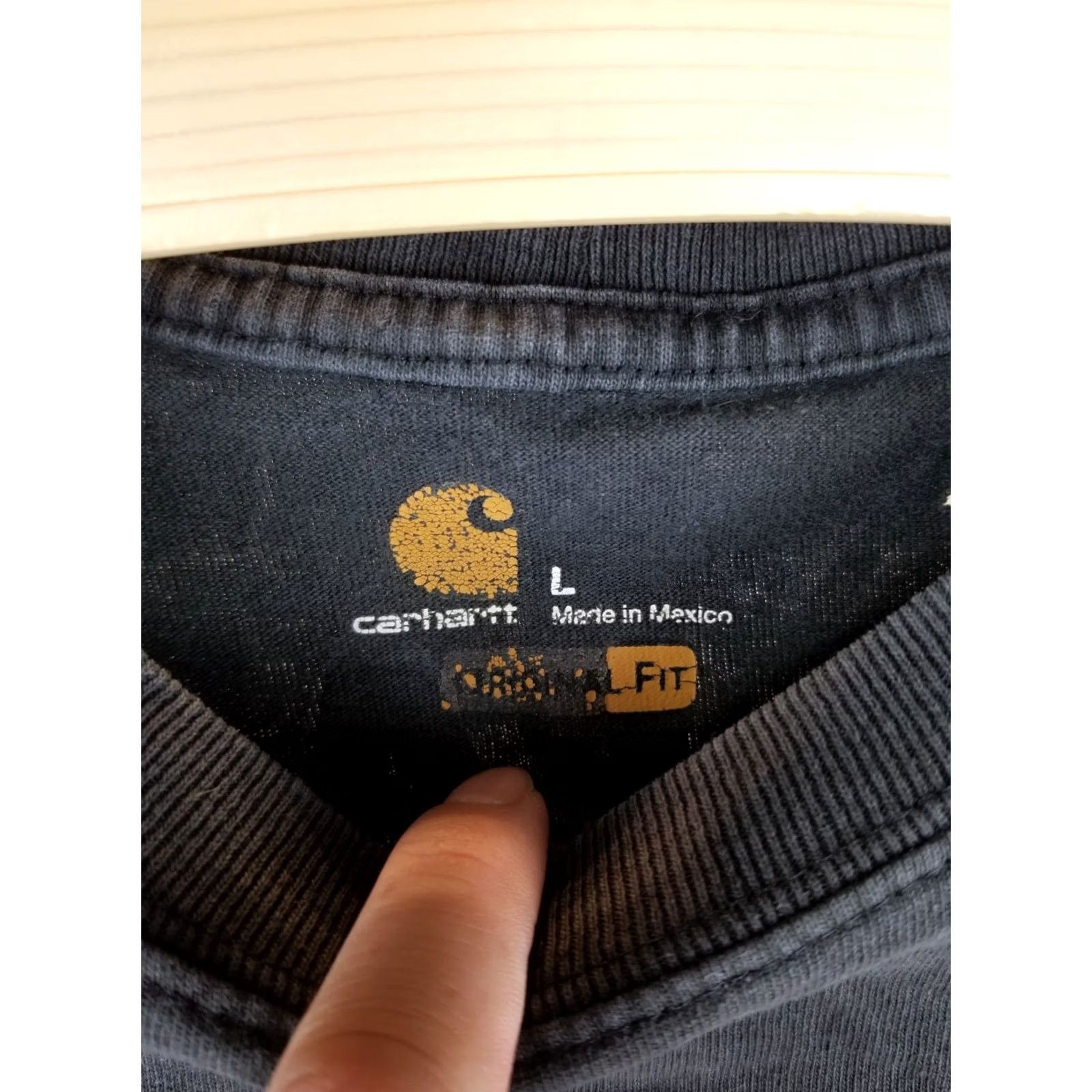 Carhartt VINTAGE Carhartt Long Sleeve T-Shirt Polo Shirt Size L Black with One Pocket Mens 29" Top to Bottom 21" Cross Shoulder 24" Chest 25" Dictionary Size US L / EU 52-54 / 3 - 5 Thumbnail