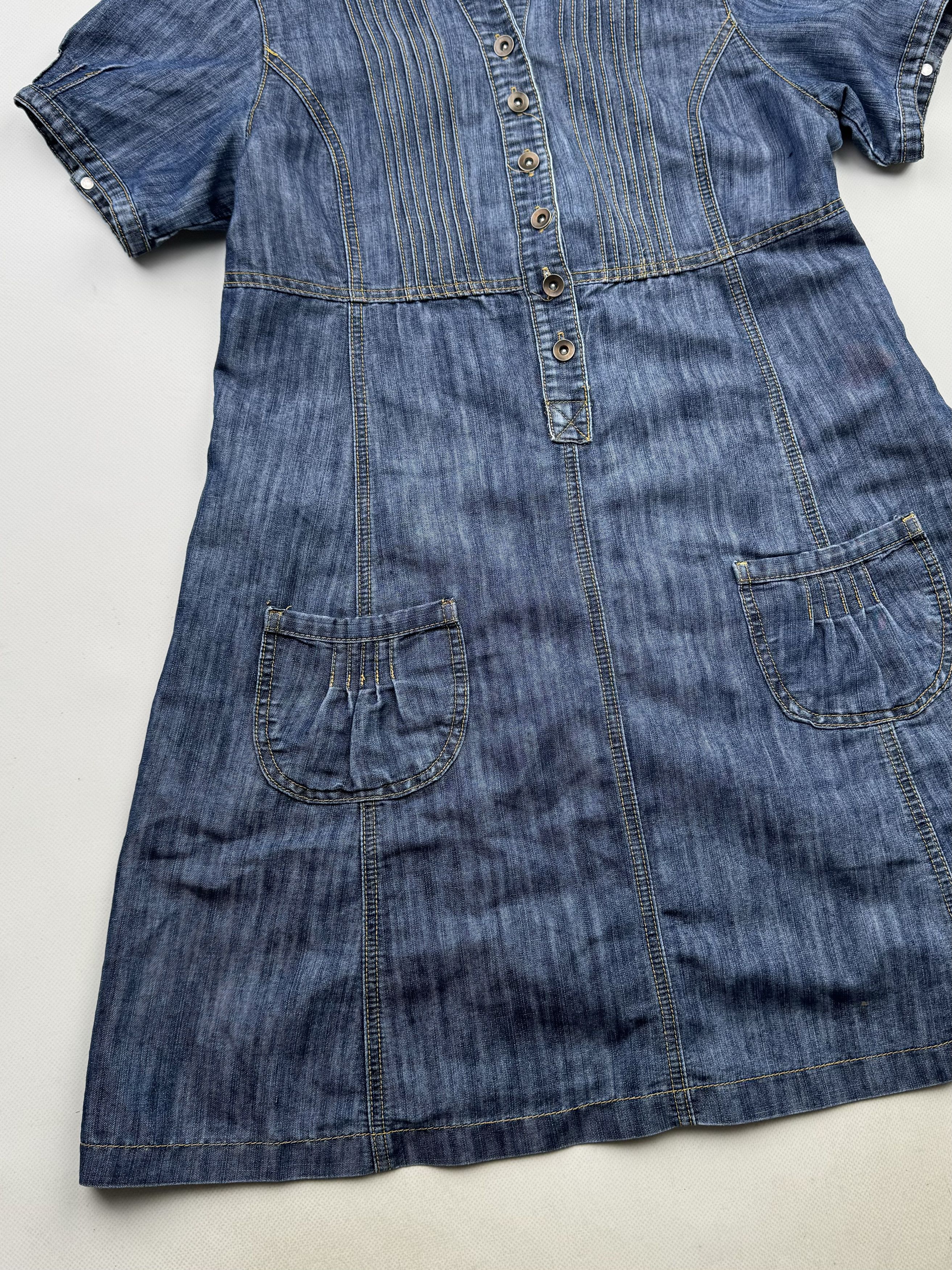 Vintage 00's Flared Denim Dress B347(V452)E2 Size M / US 6-8 / IT 42-44 - 3 Thumbnail