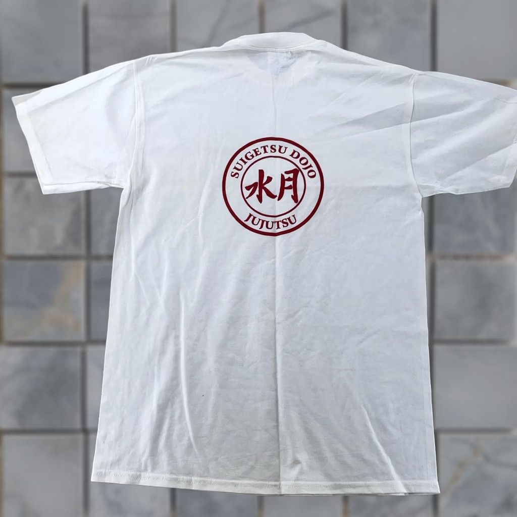 Jerzees VINTAGE Suigetsu Dojo Shirt Mens L White JERZEES Cotton Crew Neck Short Sleeve Graphic Print Sports Promo 90s Mens Size US L / EU 52-54 / 3 - 1 Thumbnail