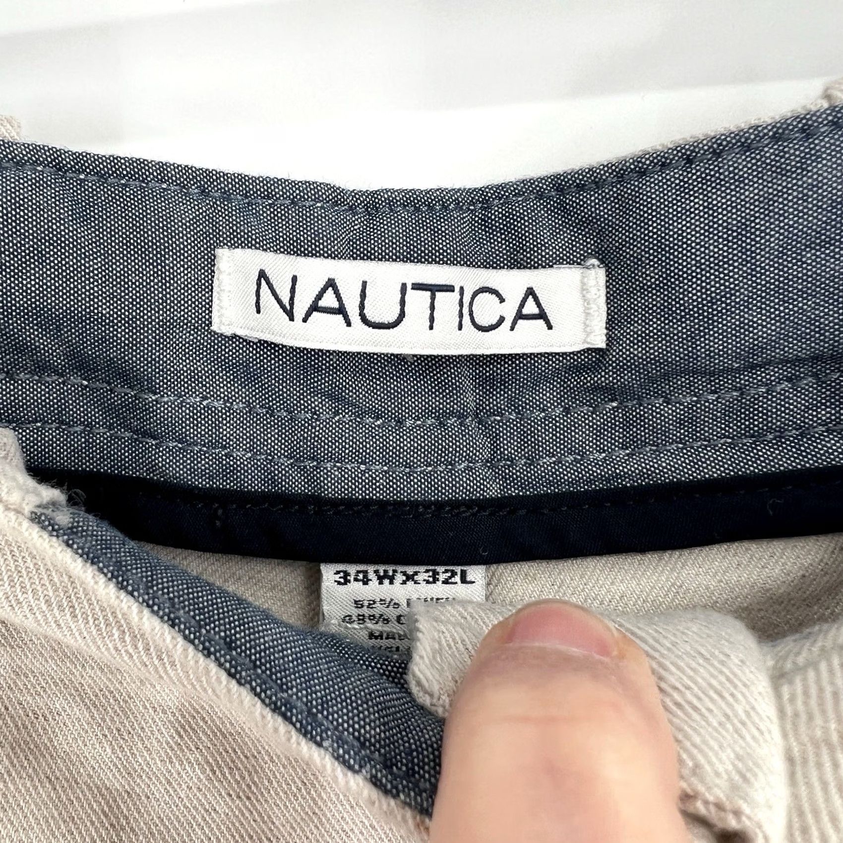 Nautica Nautica Men’s Flat Front Pants Tan Beige 52% Linen 48% Cotton Regular 34W x 32L Chino Casual Formal Travel Party/Cocktail Boys Womens Mens Size US 34 / EU 50 - 3 Thumbnail
