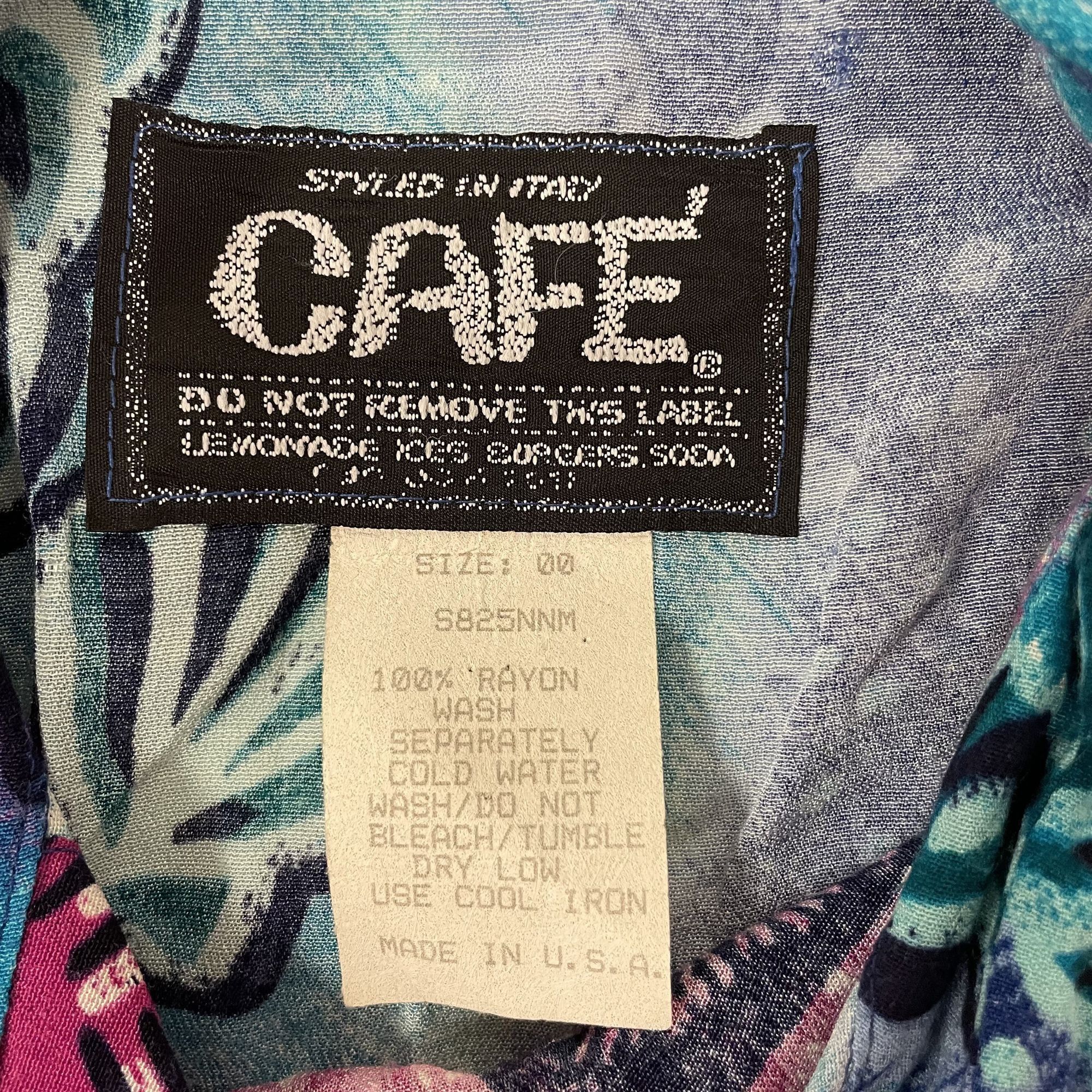 Other Vtg Cafe Blue SEASHELL Ocean Tropical Hawaiian Shirt Size US M / EU 48-50 / 2 - 5 Thumbnail