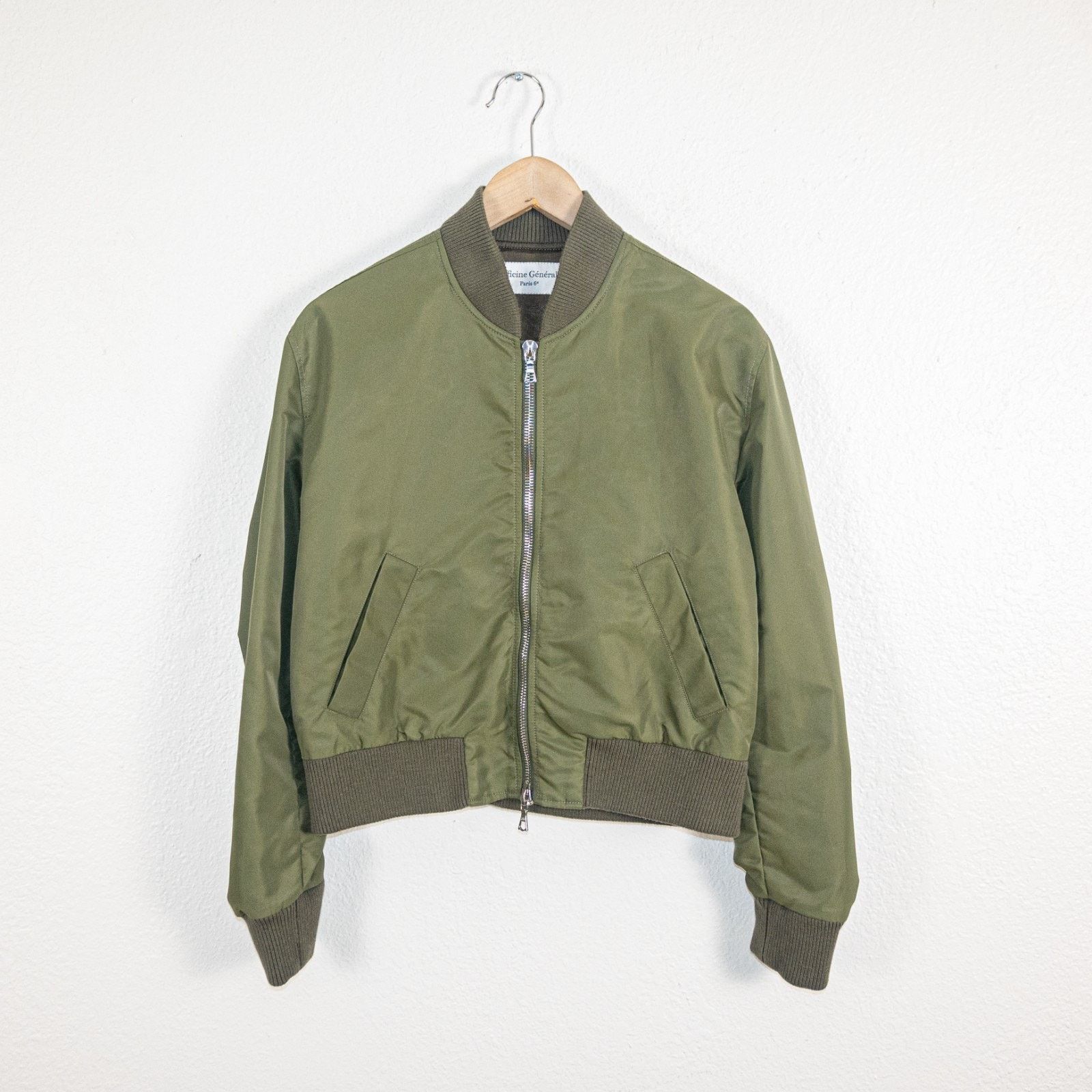 Officine Generale OfficIne Generale $720 Nanni Nylon Bomber Jacket Green Size L / US 10 / IT 46 - 2 Thumbnail