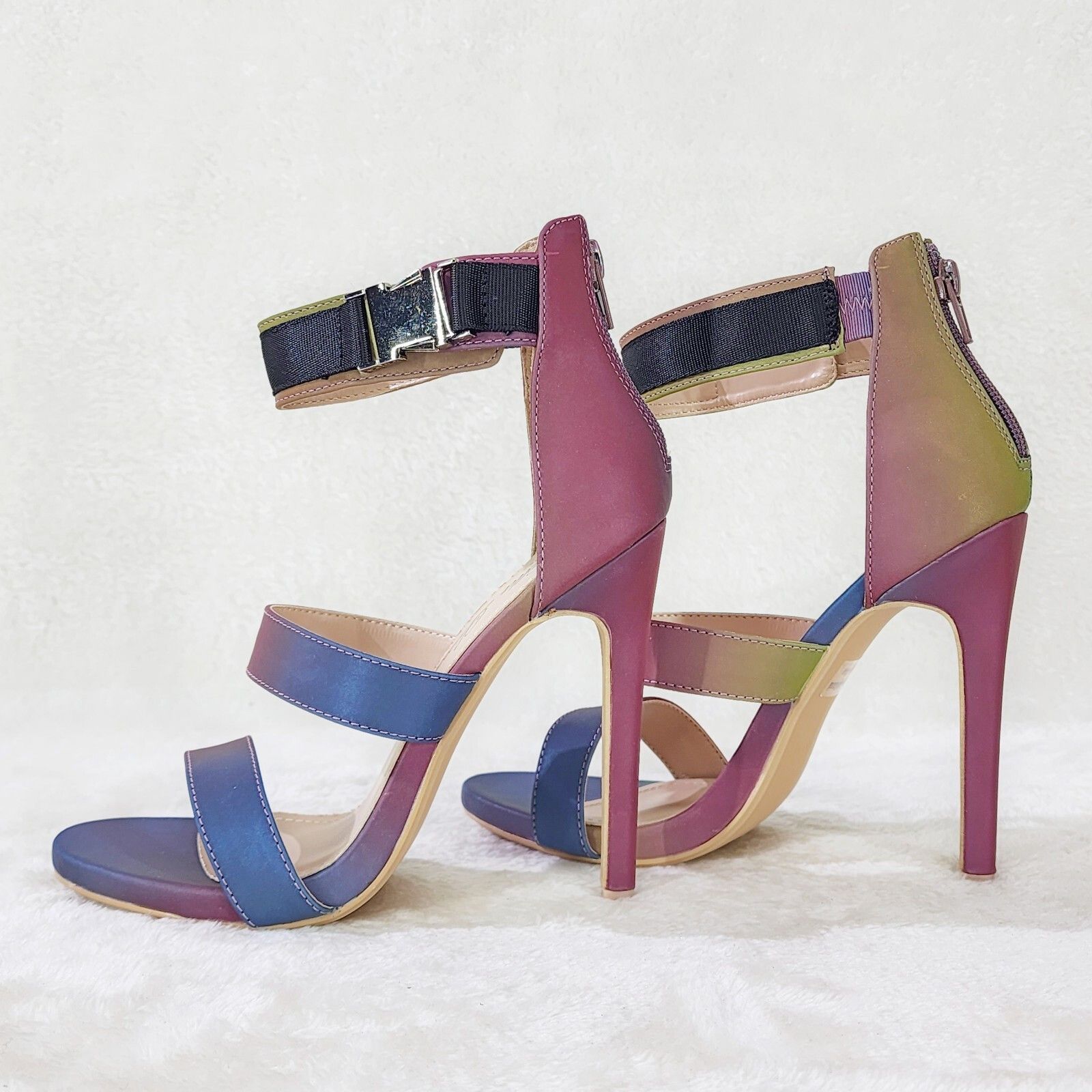 Other Festive Colorful Reflective Triple Strap Mini Platform High Size US 9 / IT 39 - 2 Thumbnail