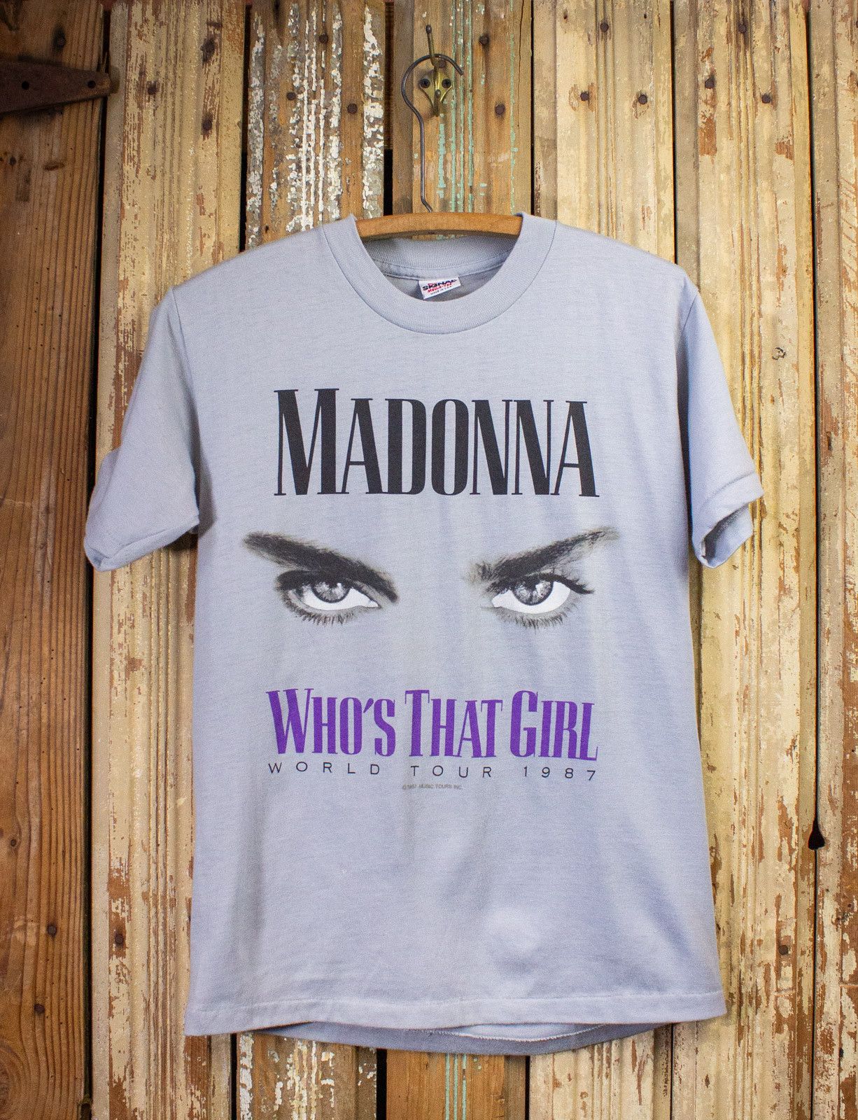 Image of Band Tees x Vintage Madonna Who's That Girl Japan Staff Concert Tee 1987 in Blue, Men's (Size Small