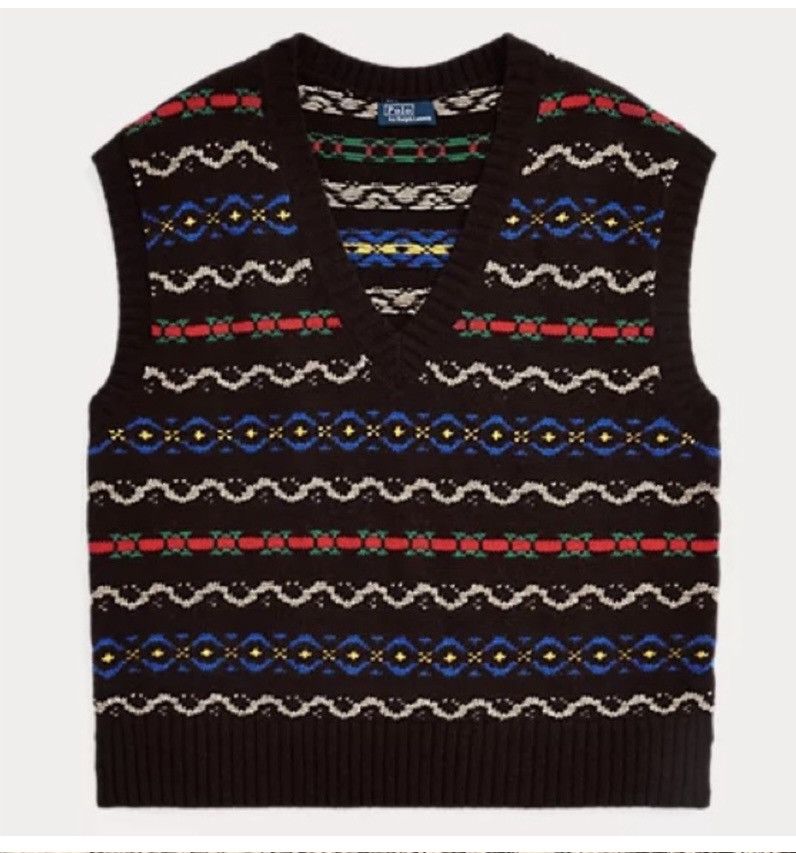 image of Polo Ralph Laurent Fair Isle Sweater Vest Size Xs, Women's