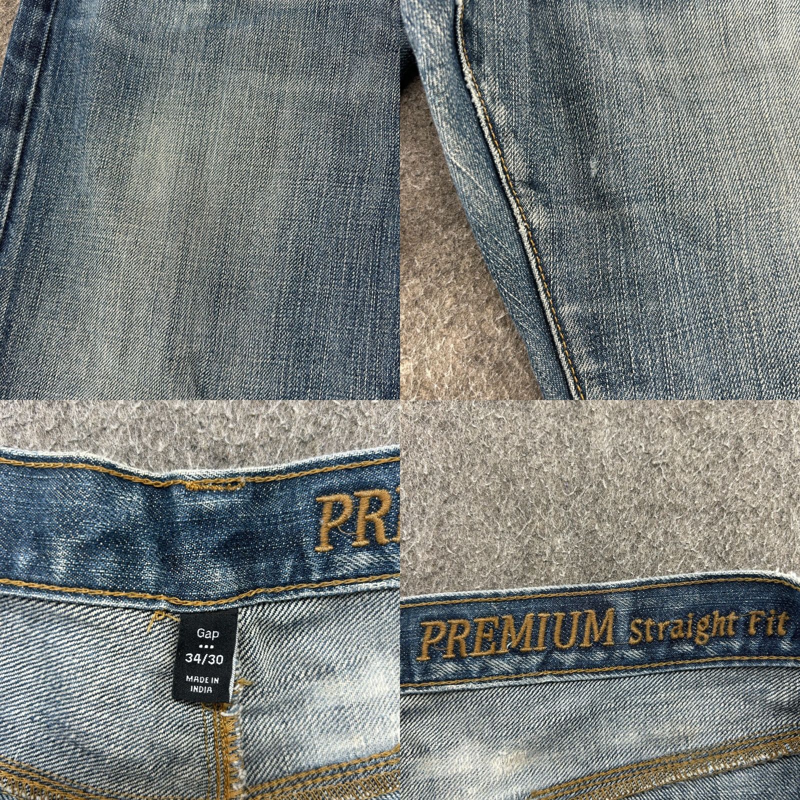 Gap Gap Jeans Men 34x30 Blue Straight Regular Distressed Medium Wash 5-Pocket Denim Slimming Stretch Vintage? No (1969) 1969 Gap Mens Jeans Size US 34 / EU 50 - 8 Thumbnail