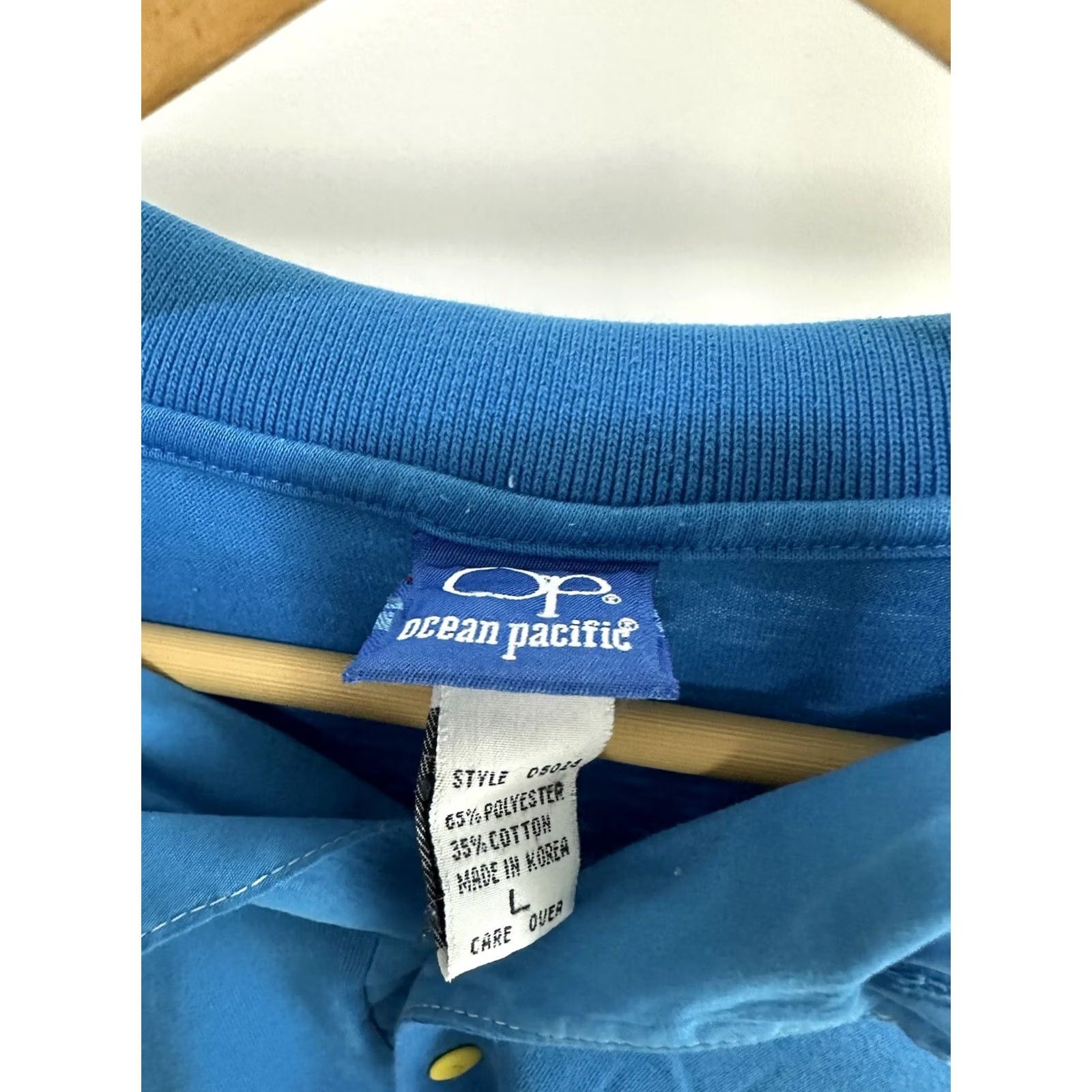 Ocean Pacific VINTAGE OP Polo Shirt Blue Size L 80s Surf Beach Sleeve Graphic Mens Size US L / EU 52-54 / 3 - 3 Thumbnail