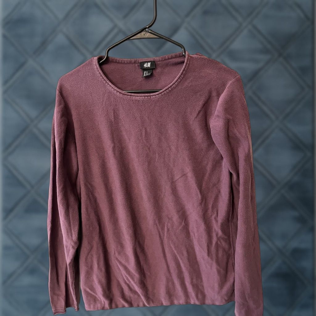 H&M H&M Womens Pullover Sweater Maroon Long Sleeve Crew Neck Medium Cotton Size M / US 6-8 / IT 42-44 - 1 Thumbnail