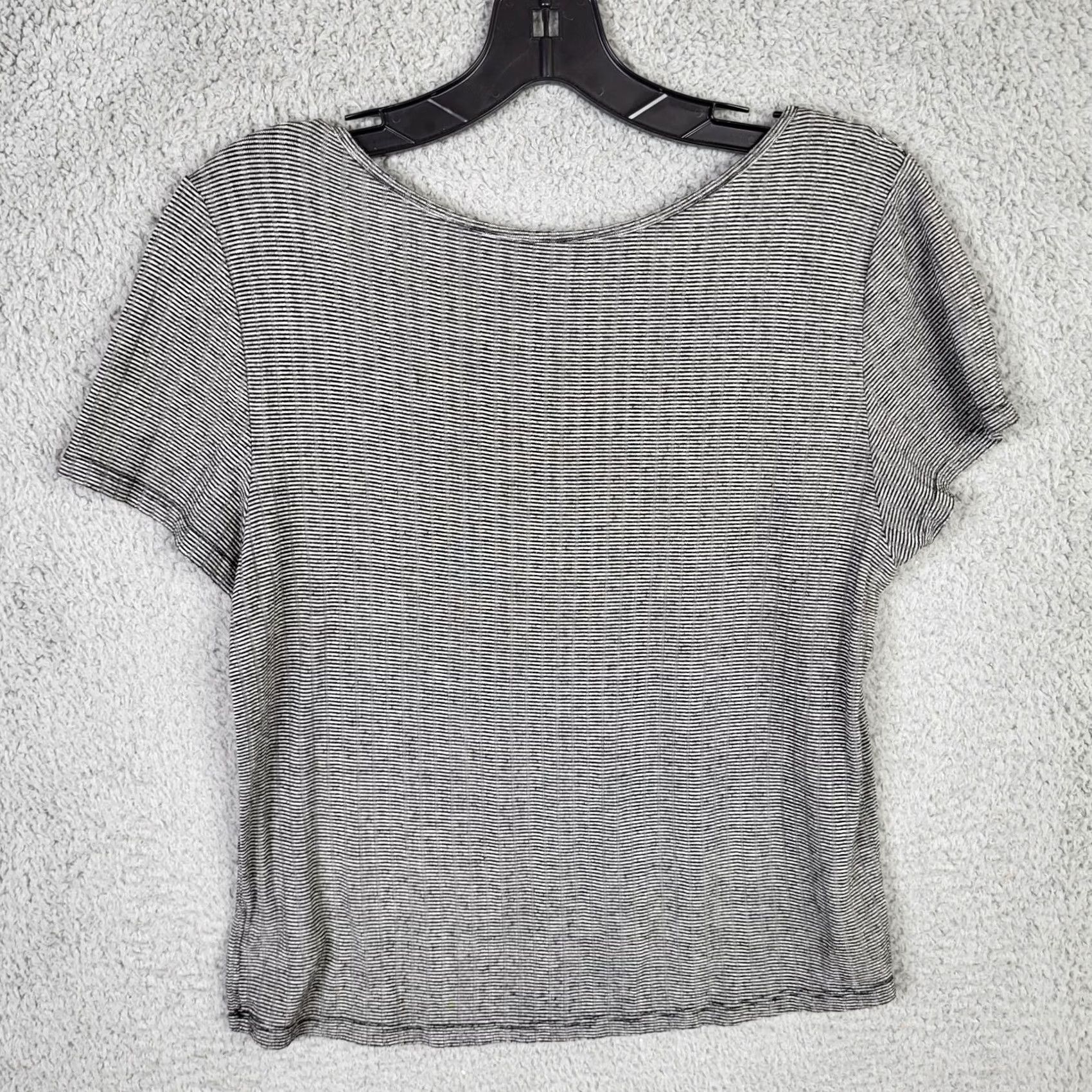American Eagle Outfitters American Eagle Outfitters Cropped Top Women S Petite Short Sleeve Round Neck Multicolor Stretch Size S / US 4 / IT 40 - 3 Thumbnail