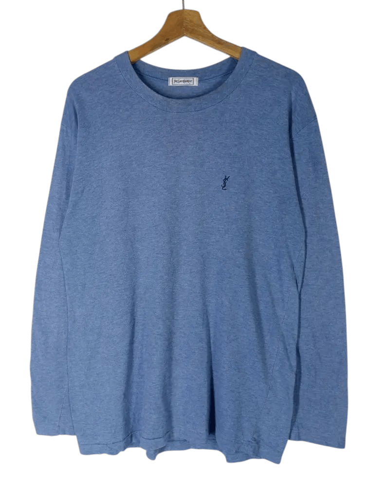 Yves Saint Laurent Vintage Yves Saint Laurent Small Logo Long Sleeve Tshirt Size US M / EU 48-50 / 2 - 2 Thumbnail