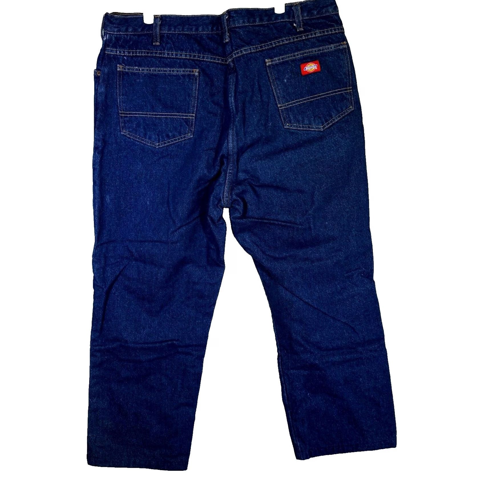 Dickies Dickies Jeans Main Point Flannel-Lined 40x30 Blue Denim Plaid High Rise Straight Mens Jeans Size US 40 / EU 56 - 2 Thumbnail