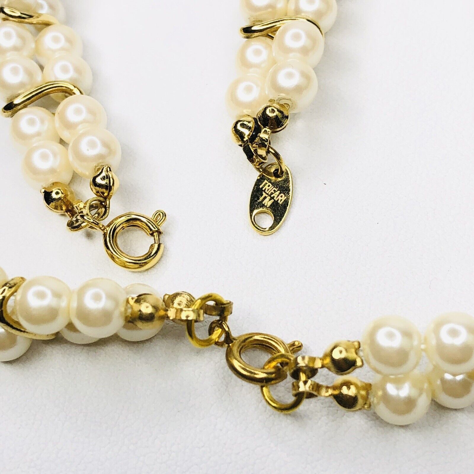 Other VTG Trifari Faux Pearls Double Stand Twisted necklace Size ONE SIZE - 8 Thumbnail