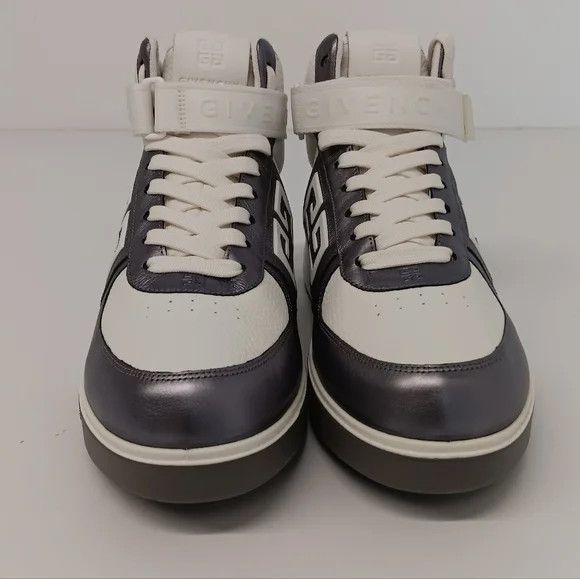 Givenchy GIVENCHY G4 Strapped White Logo High Top Sneakers- EU43/US10 Size US 10 / EU 43 - 4 Thumbnail