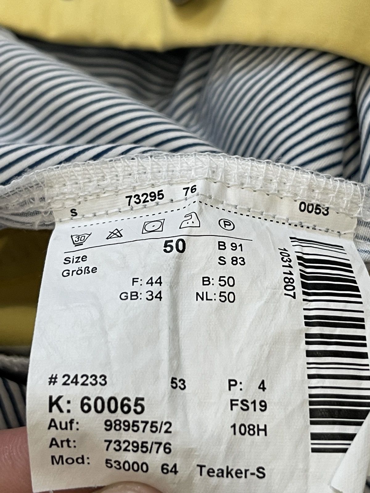 Hiltl HILTL Men's Teaker-S Chino Trousers Yellow Cotton pants us34 Size US 34 / EU 50 - 10 Thumbnail
