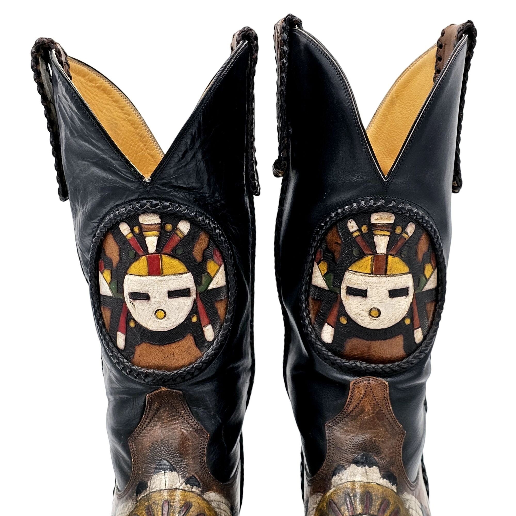 Other Custom 9D Hand Tooled/ Painted Native American Chief boots Size US 9 / EU 42 - 12 Thumbnail
