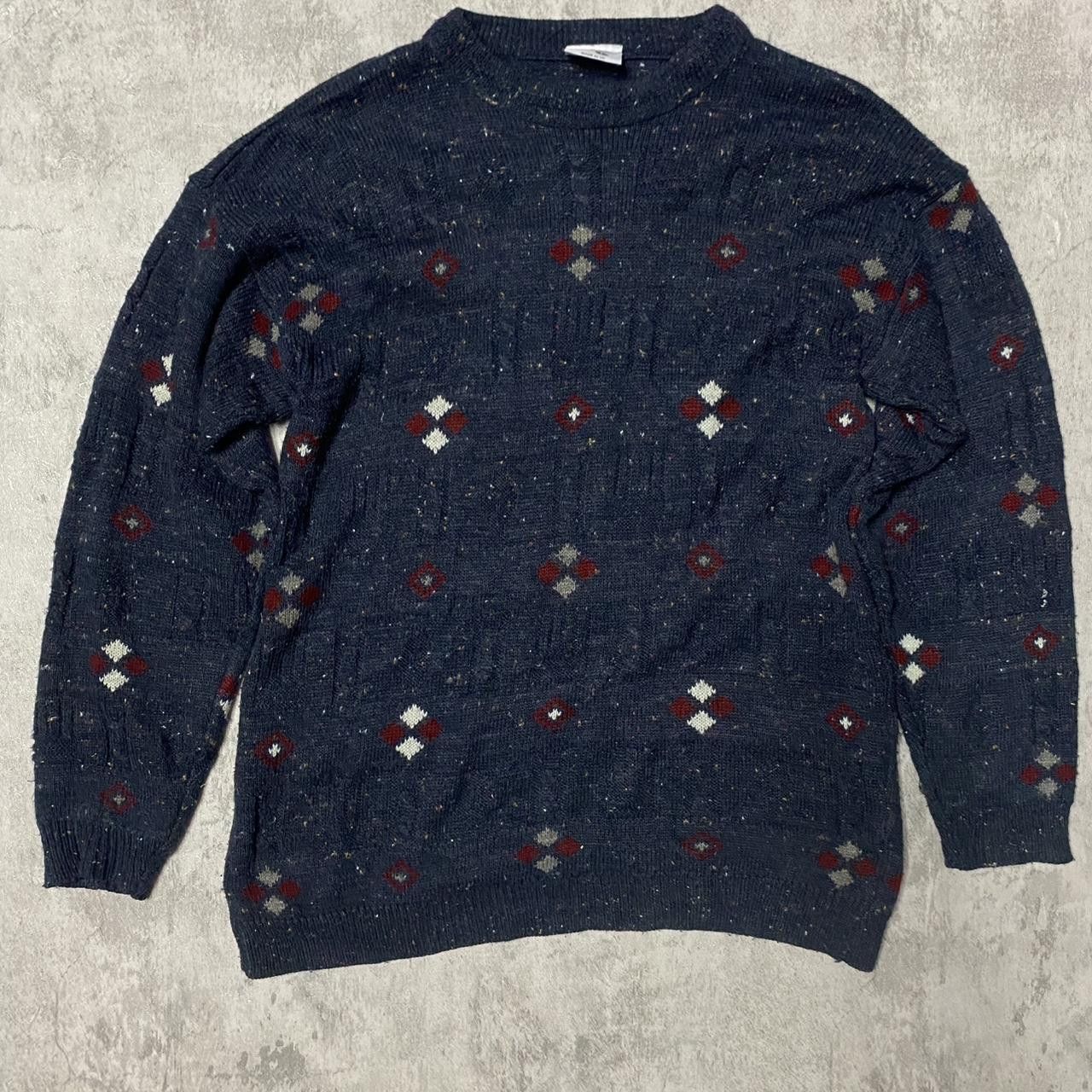 Other Navy and red 90s vintage knit sweater knit Size US L / EU 52-54 / 3 - 1 Thumbnail