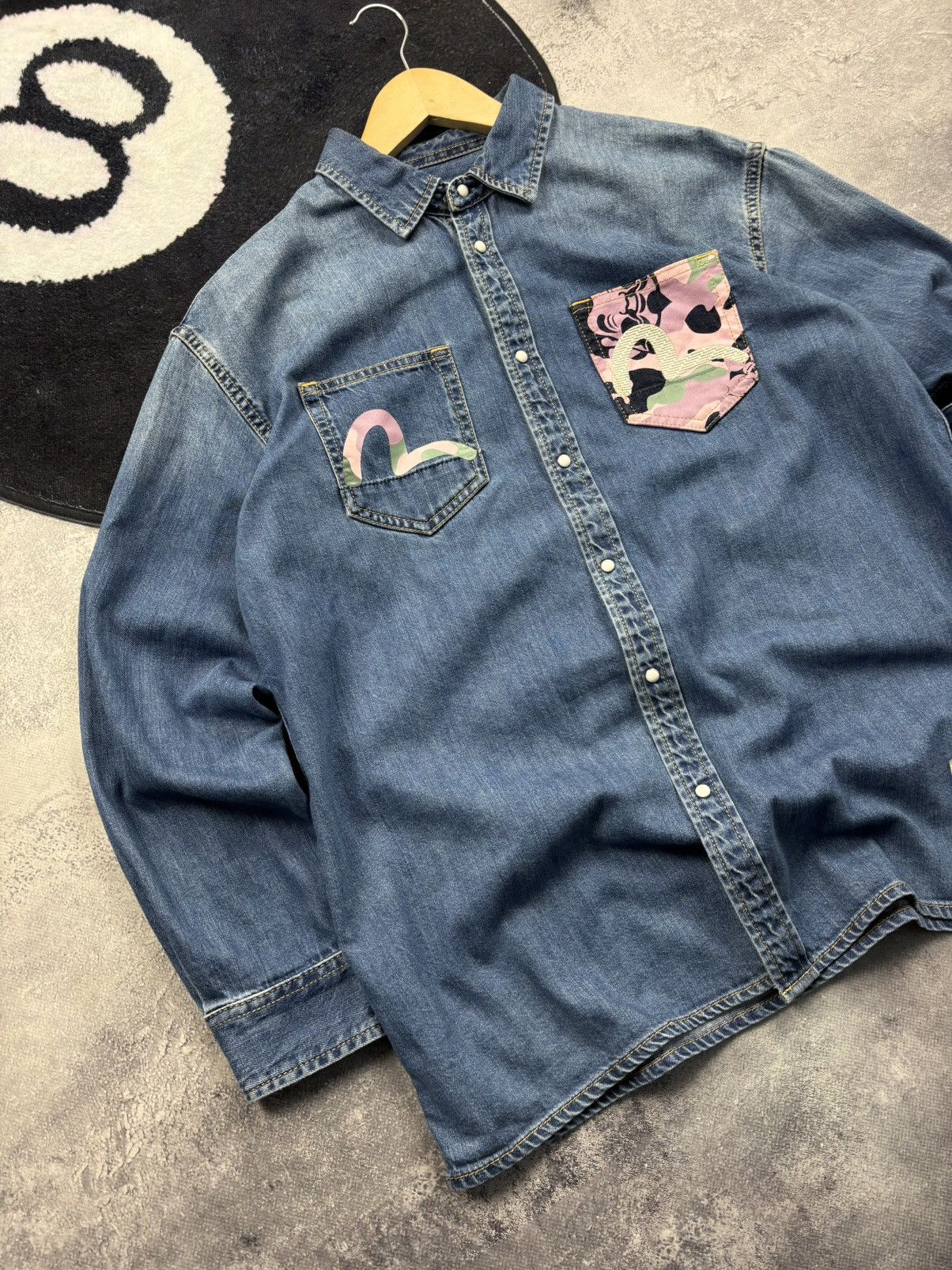 Evisu EVISU Vintage Big Logo Osaka Japan Streetwear Denim Shirt Size US S / EU 44-46 / 1 - 11 Thumbnail