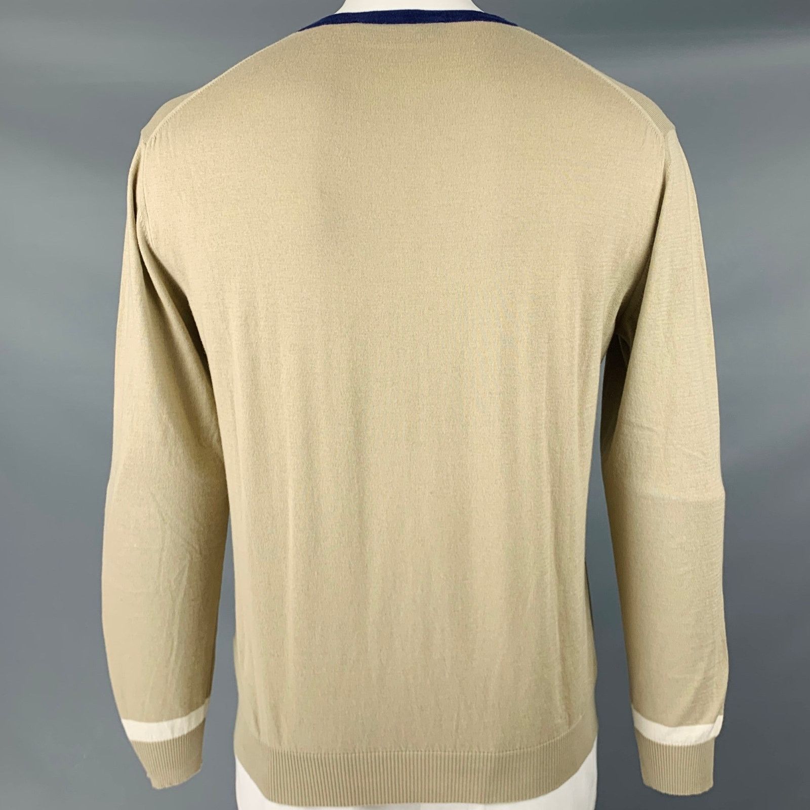 Etro ETRO Size XXL Khaki Knit Cotton Cashmere Crew Neck Pullover Size US XXL / EU 58 / 5 - 4 Thumbnail