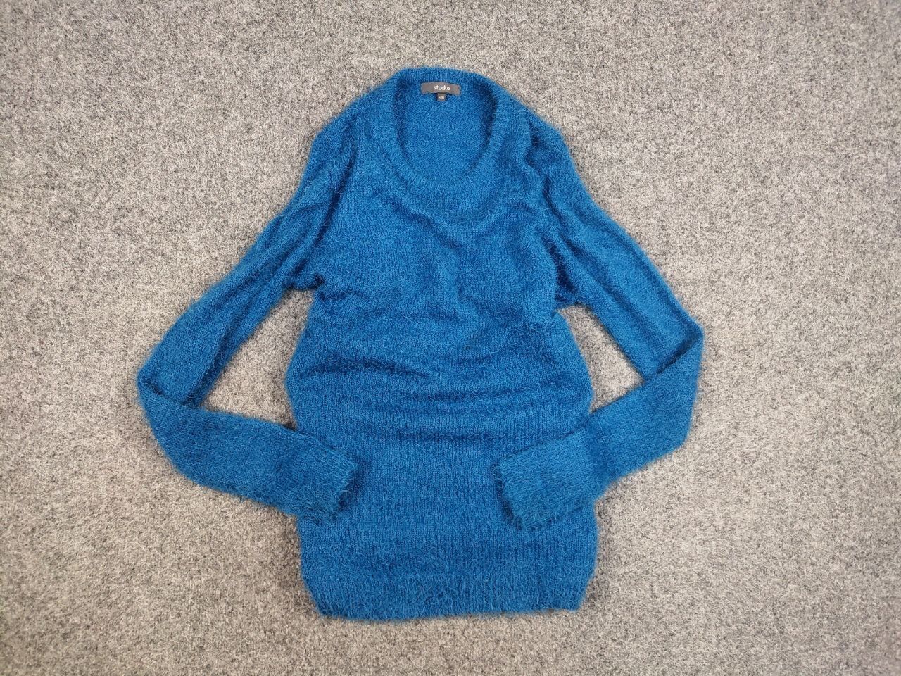 Japanese Brand Vintage 90's Japanese Blue Mohair Style Fuzzy Sweater Hype Size US M / EU 48-50 / 2 - 13 Thumbnail