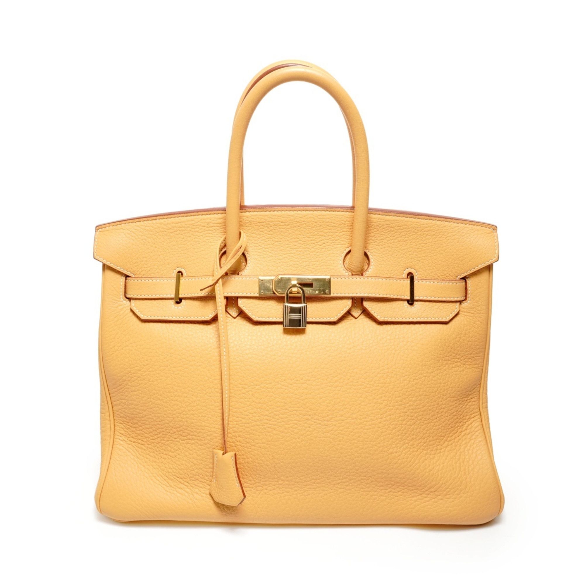 Hermes Hermes Birkin 35 Togo Natural Sable Handbag Yellow Size ONE SIZE - 1 Thumbnail