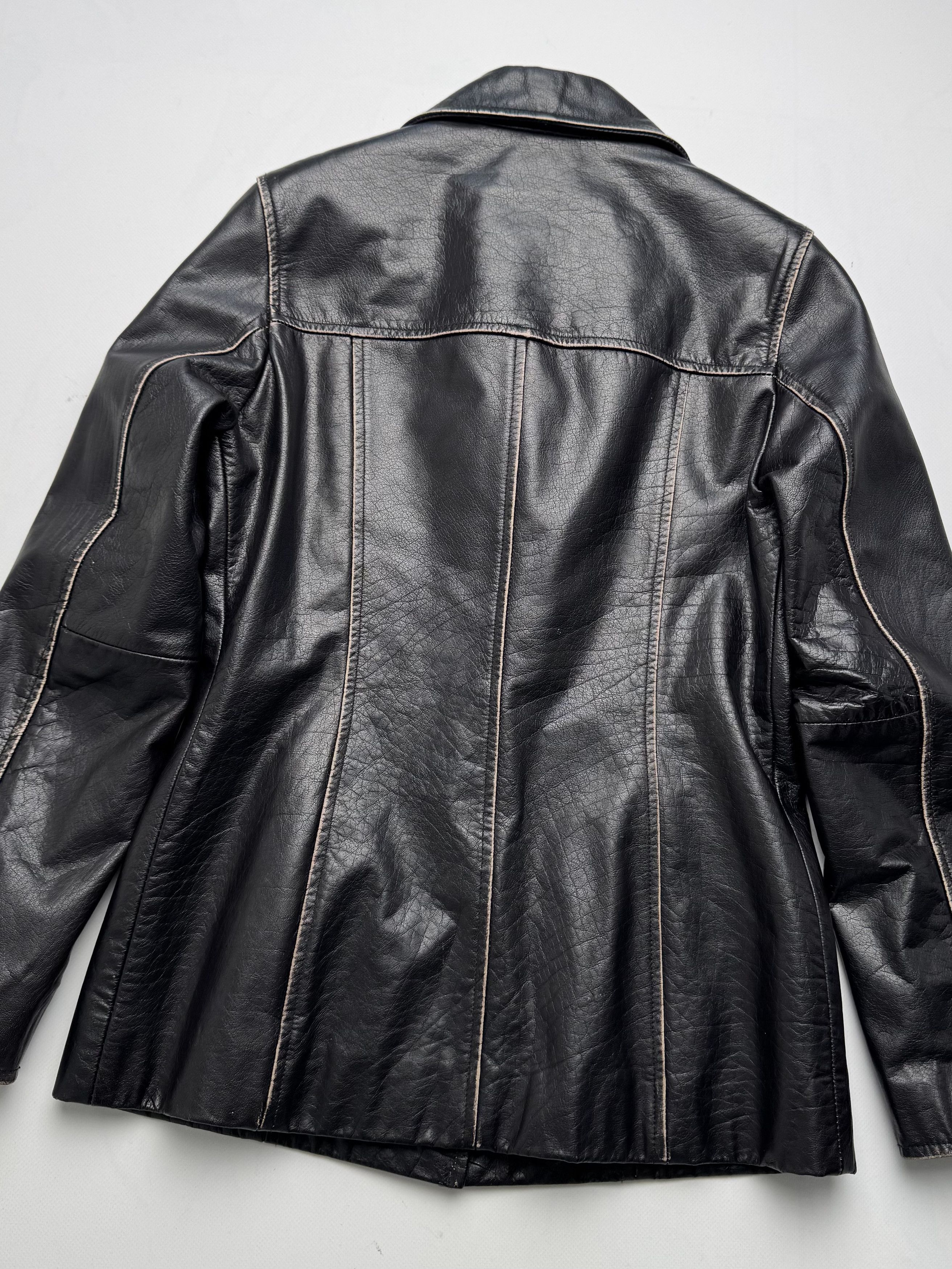 Vintage Vintage Leather Jacket Button Front Classic Casual Biker E2 Size M / US 6-8 / IT 42-44 - 11 Thumbnail