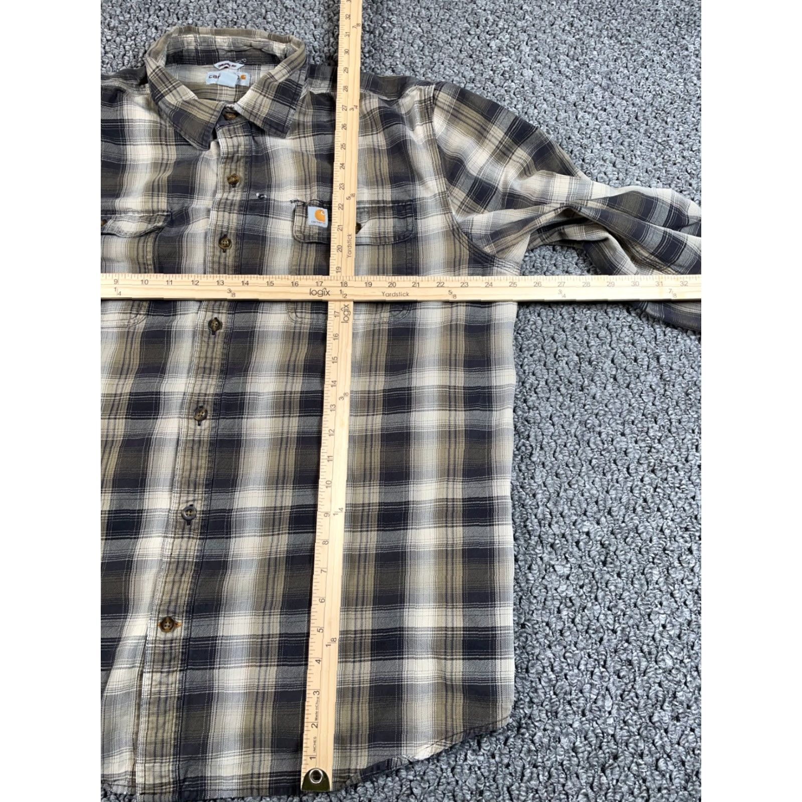 Carhartt VINTAGE Carhartt Shirt Distressed Flannel Green Shadow Plaid XL Men 2XL Button-Up Workwear Hipster Retro Grunge Size US XL / EU 56 / 4 - 7 Thumbnail