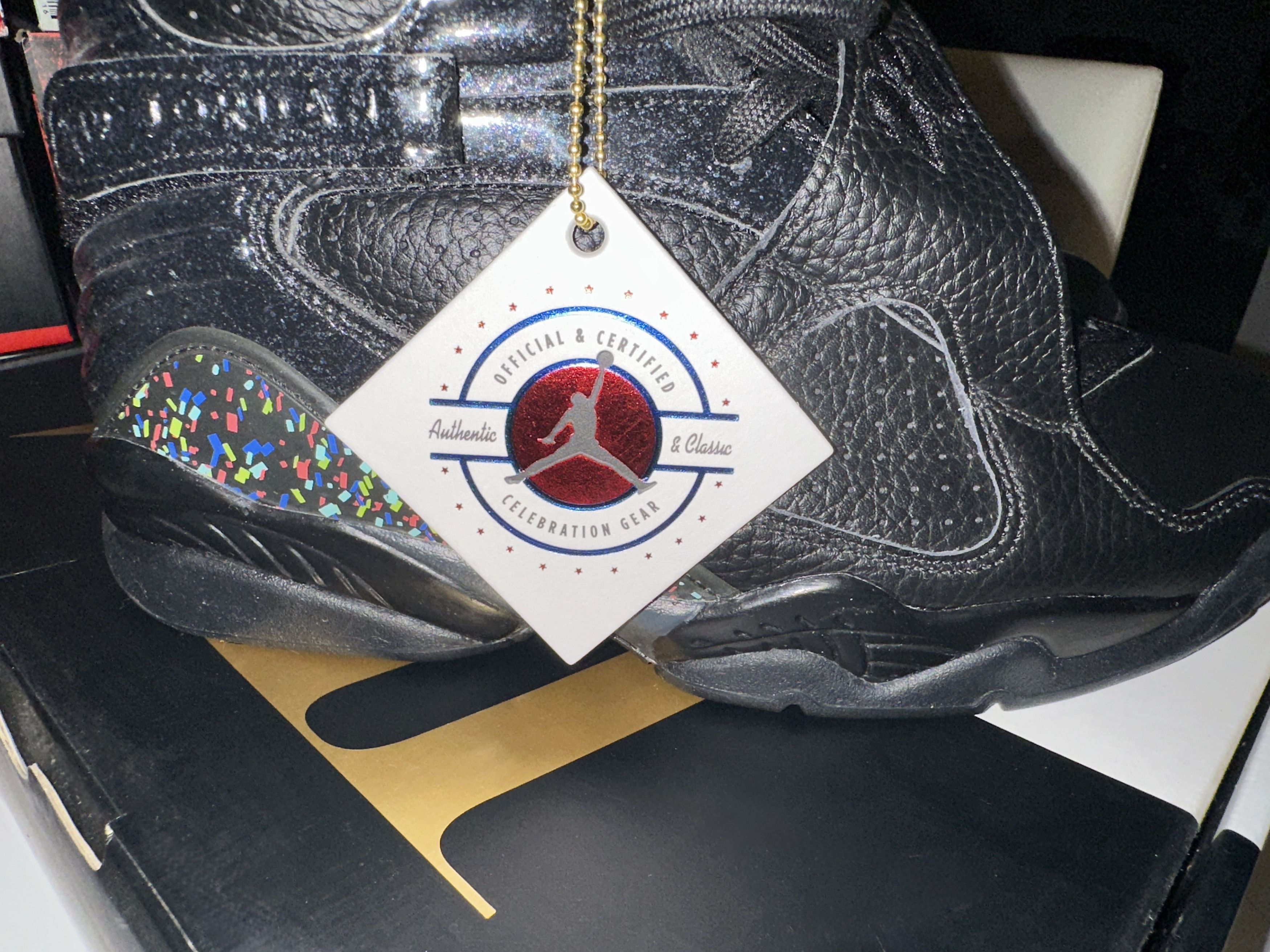 Jordan Brand Air Jordan 8 Retro 'Confetti' BLACK/METALLIC GOLD/ANTRACITE Size US 7 / EU 40 - 4 Thumbnail