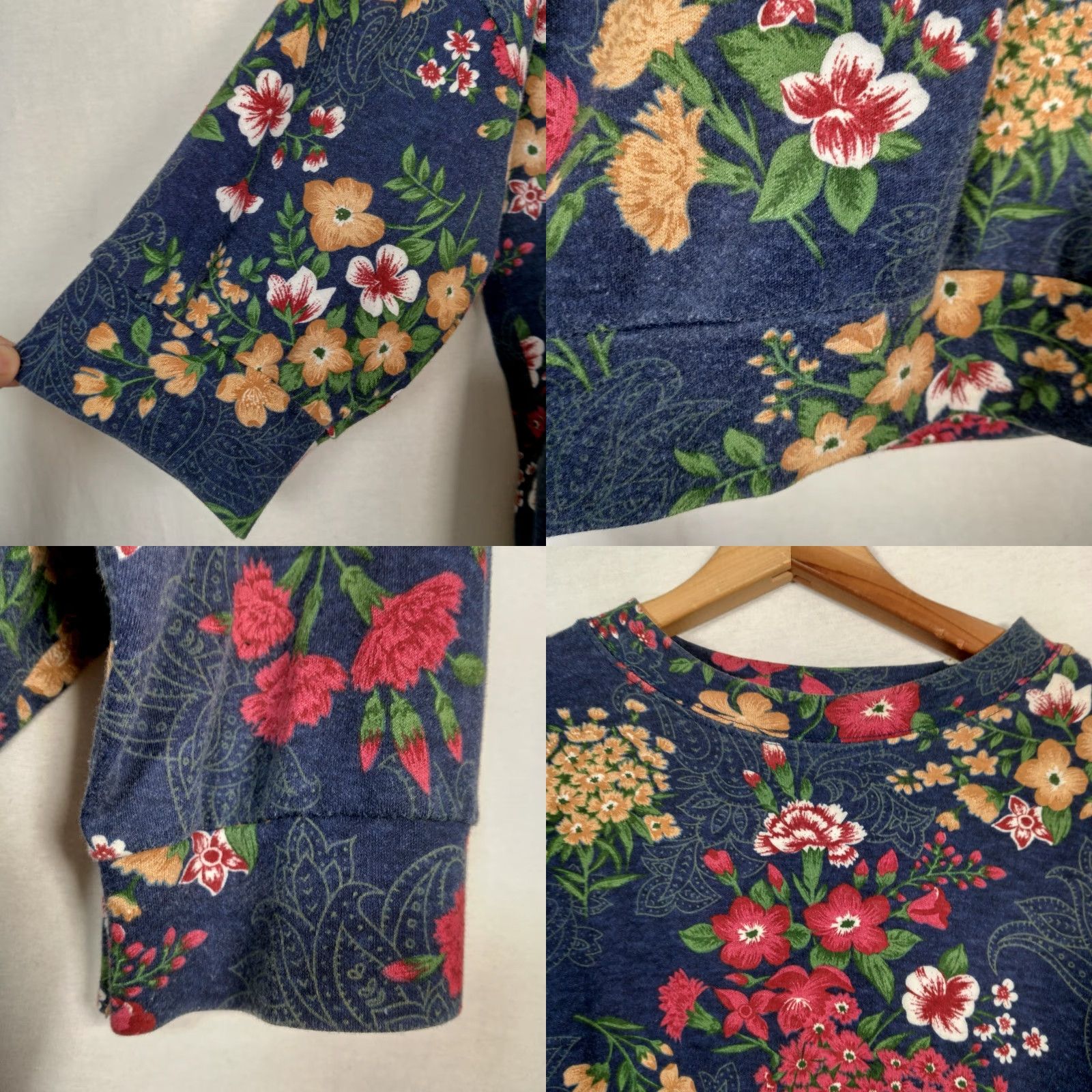 Vintage VINTAGE Skirt And Shirt Knit Outfit Set Floral Blue Cottagecore 2 Piece USA Women Large Size L / US 10 / IT 46 - 10 Thumbnail