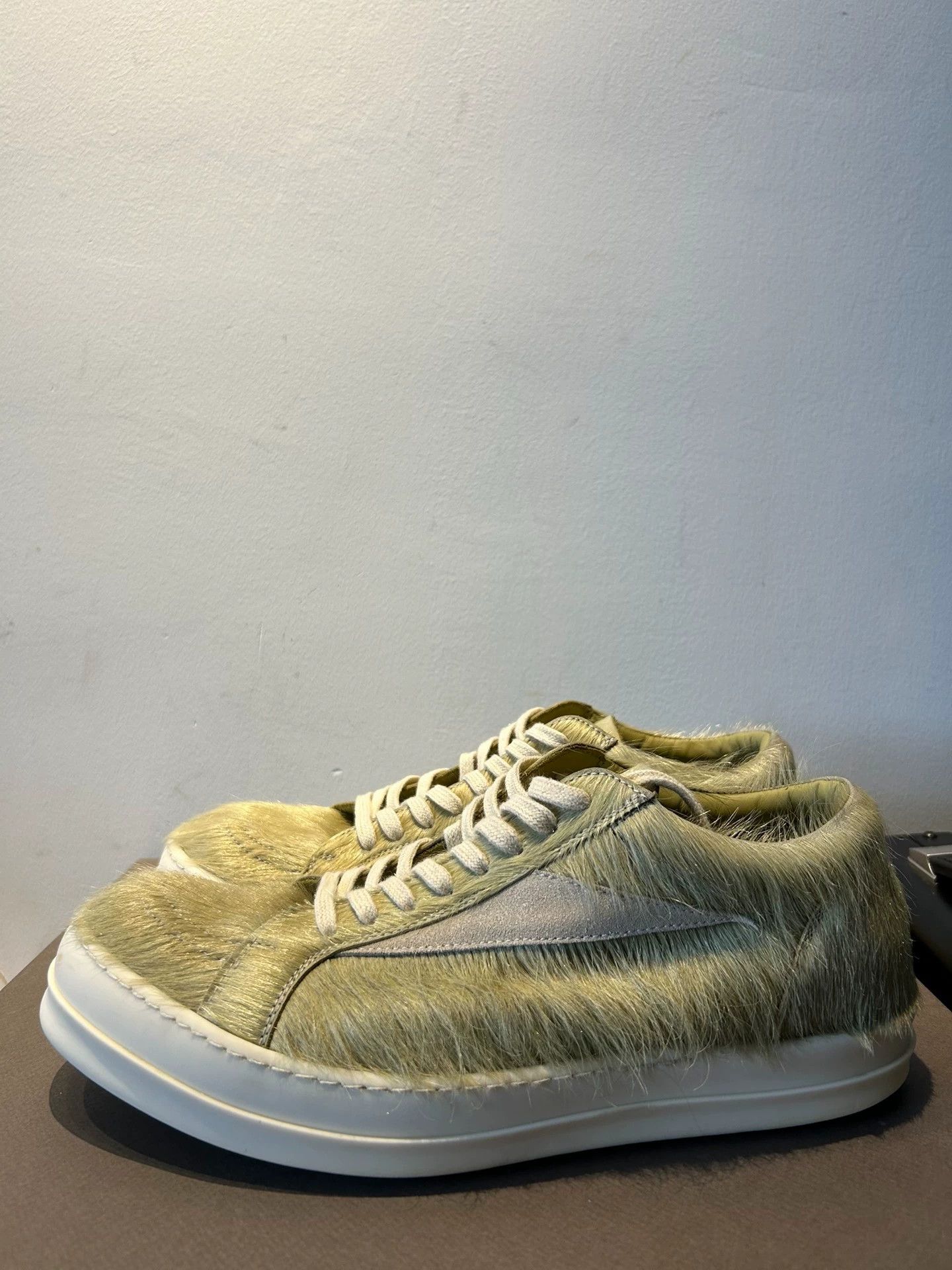 Rick Owens Rick Owens' main line green pony hair sneakers Size US 10 / EU 43 - 3 Thumbnail
