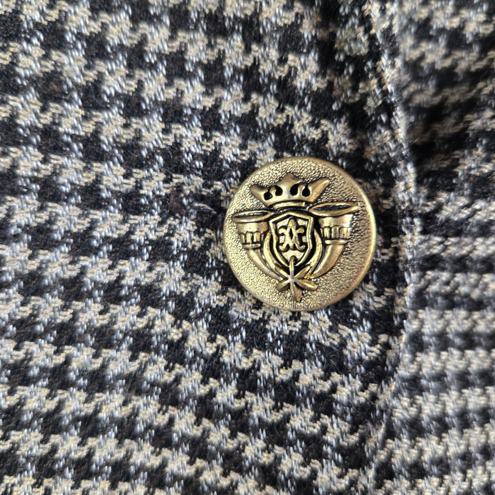 Vintage 1980s Black Houndstooth Blazer Size Large Size L / US 10 / IT 46 - 7 Thumbnail