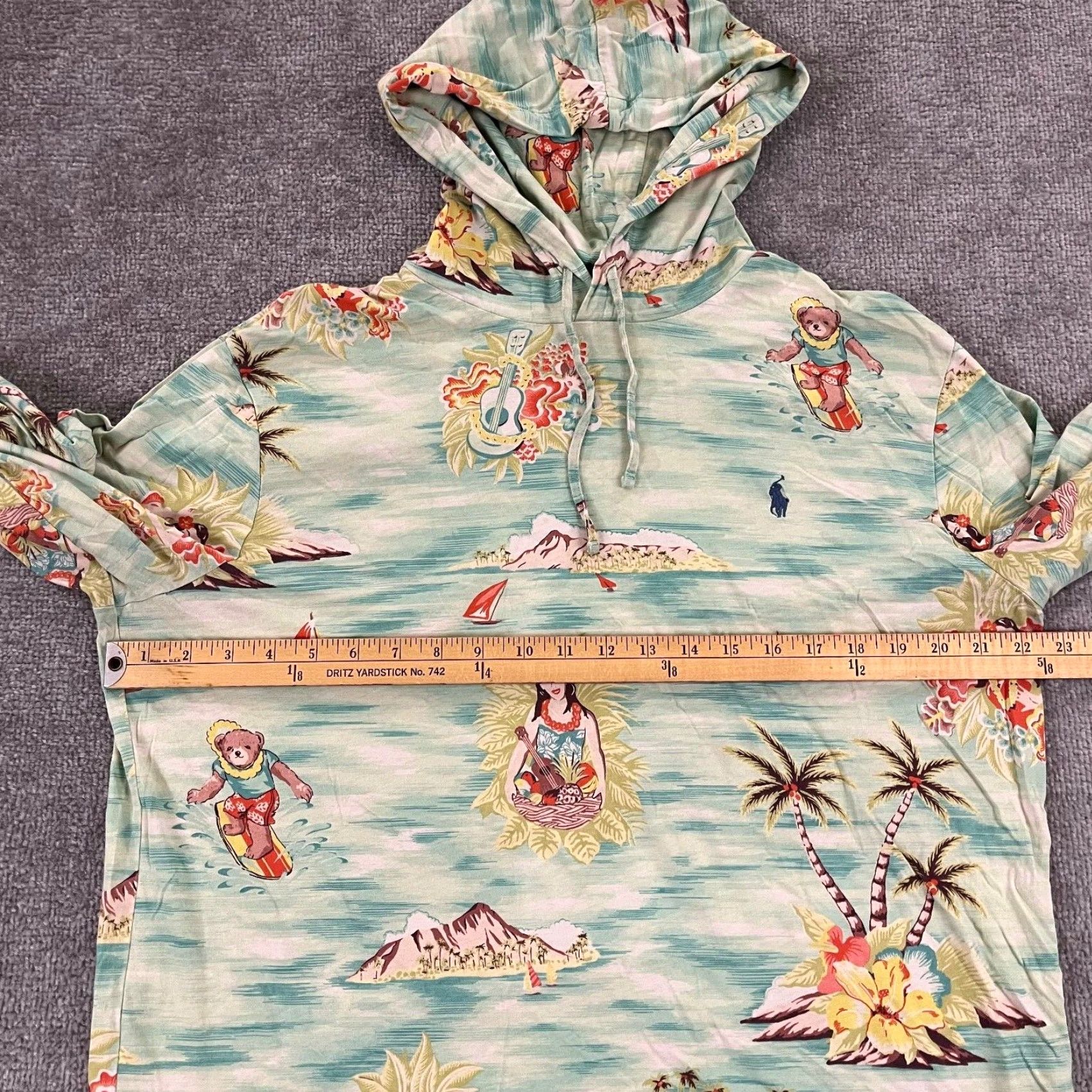 Polo Ralph Lauren VINTAGE Polo Ralph Lauren Men's Jacket Large Blue Floral Hawaiian Bear Hoodie Casual Winter Size US L / EU 52-54 / 3 - 4 Thumbnail
