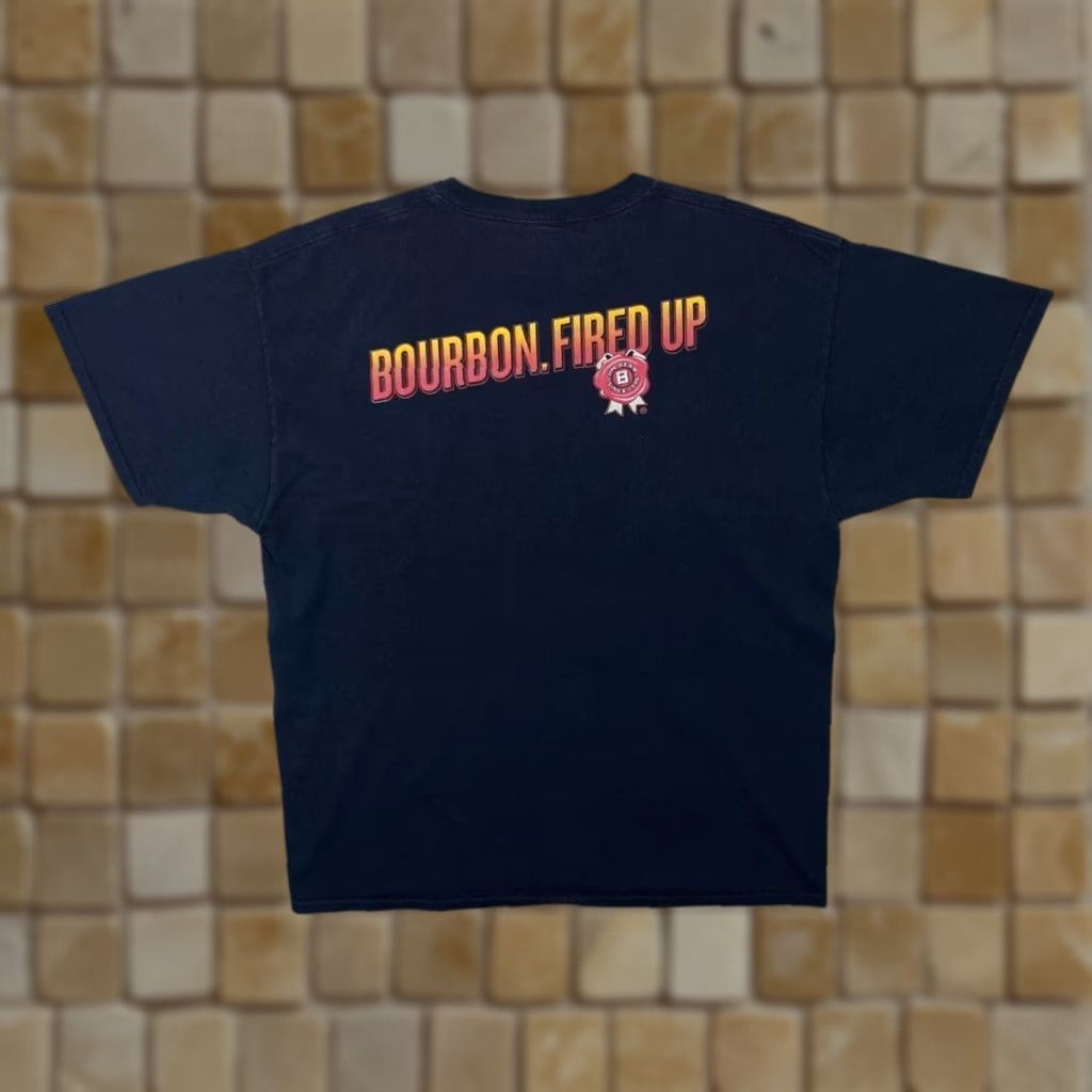 Jerzees Jim Beam “Kentucky Fire” Bourbon. Fired Up Drinks Promo Logo Graphic T-Shirt XL Black Mens Short Sleeve Round Neck Cotton / Logo / XL Size US XL / EU 56 / 4 - 1 Thumbnail